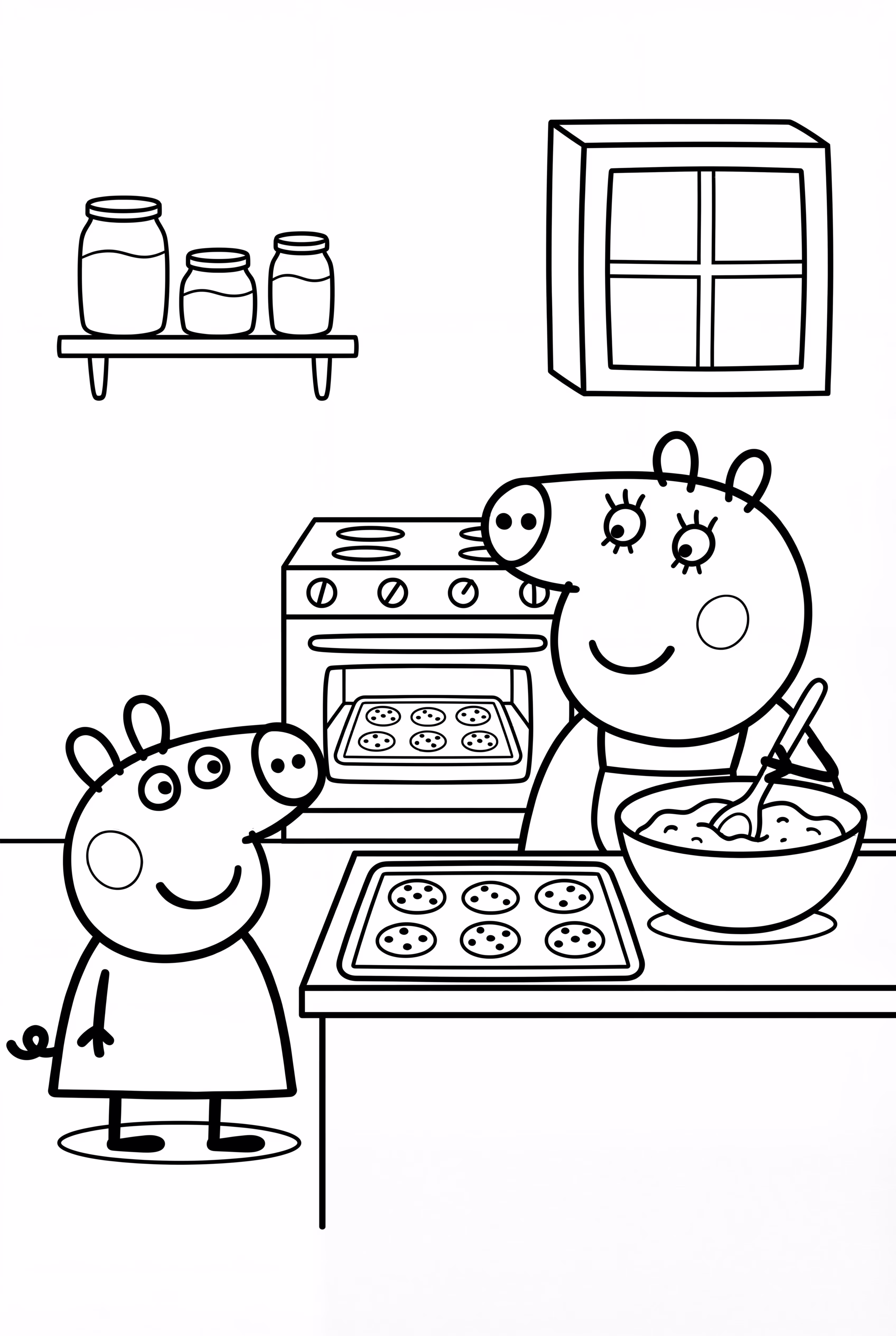 Peppa Pig Baking Cookies With Mommy Pig