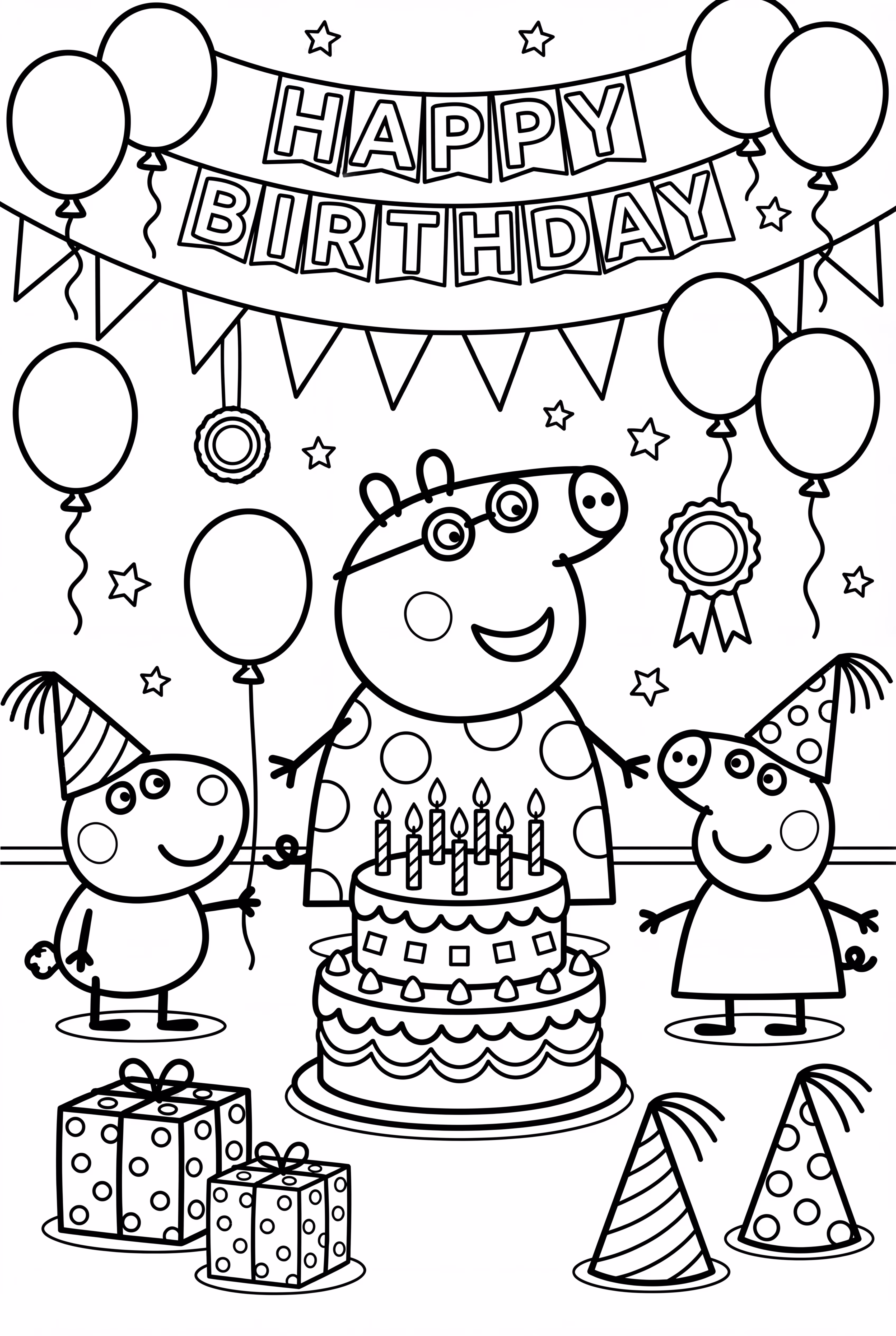 peppa pig celebrating her birthday with friends-2