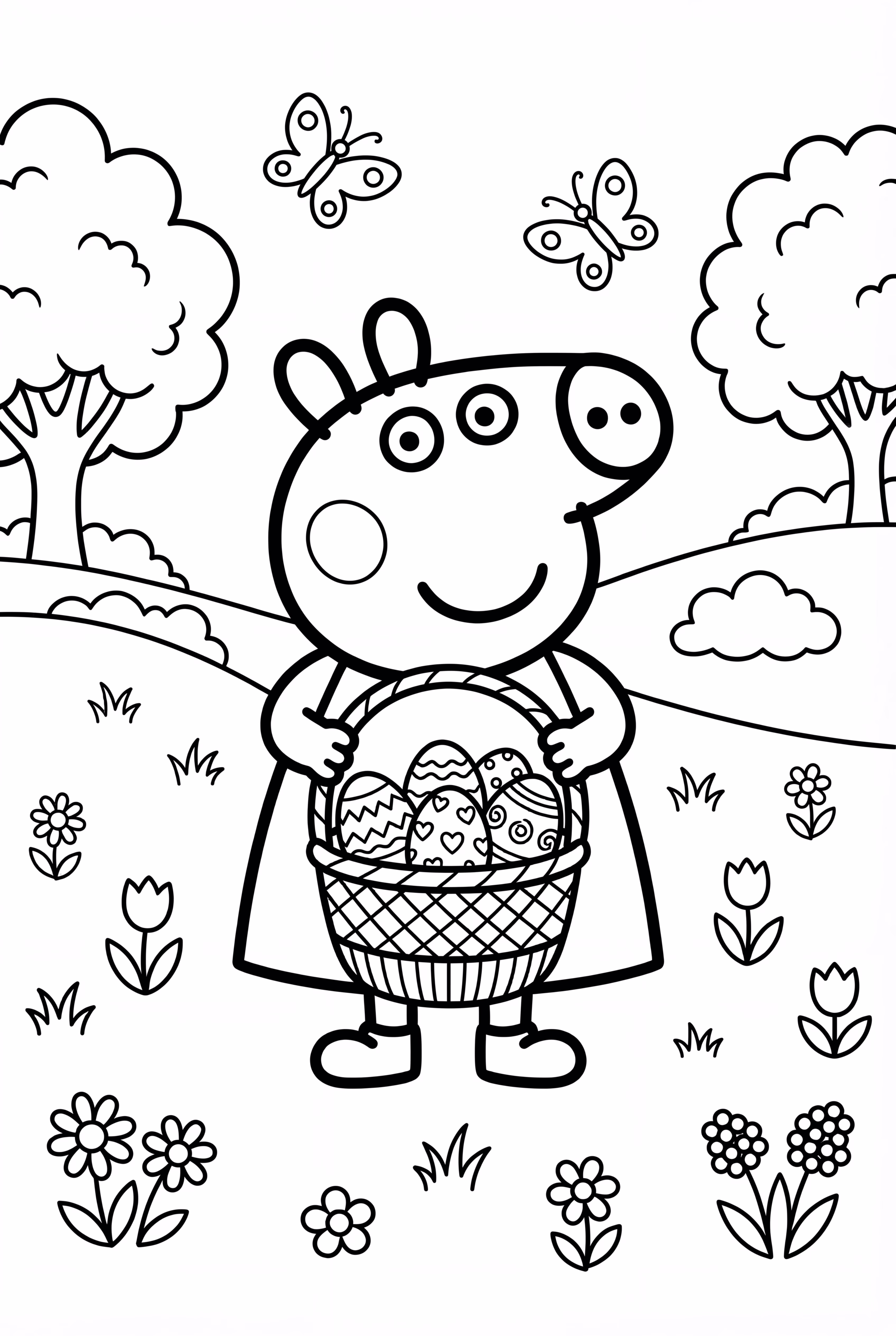 페파 Pig 부활절 바구니 가득한 알-2