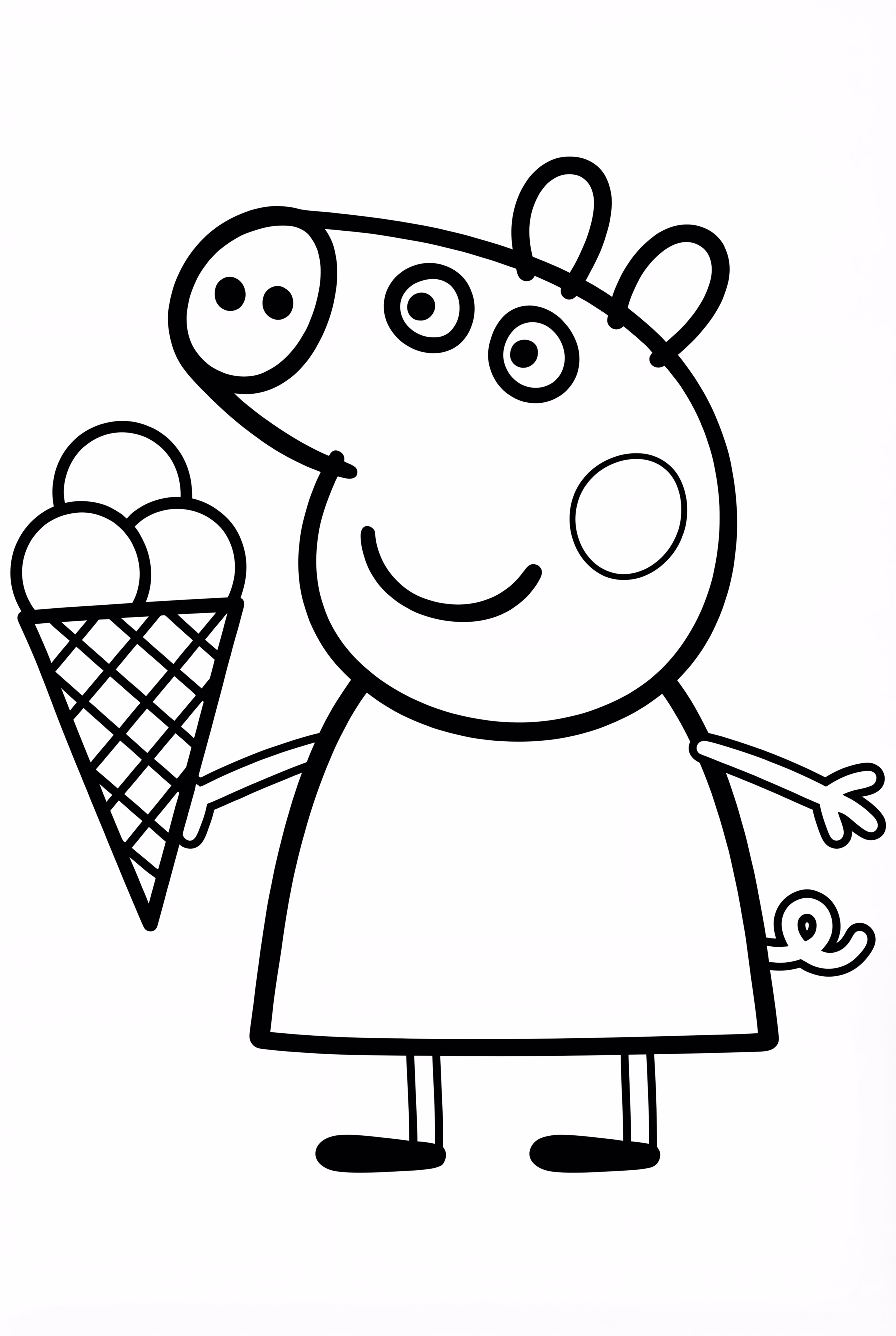 Peppa Pig Holding An Ice Cream Cone