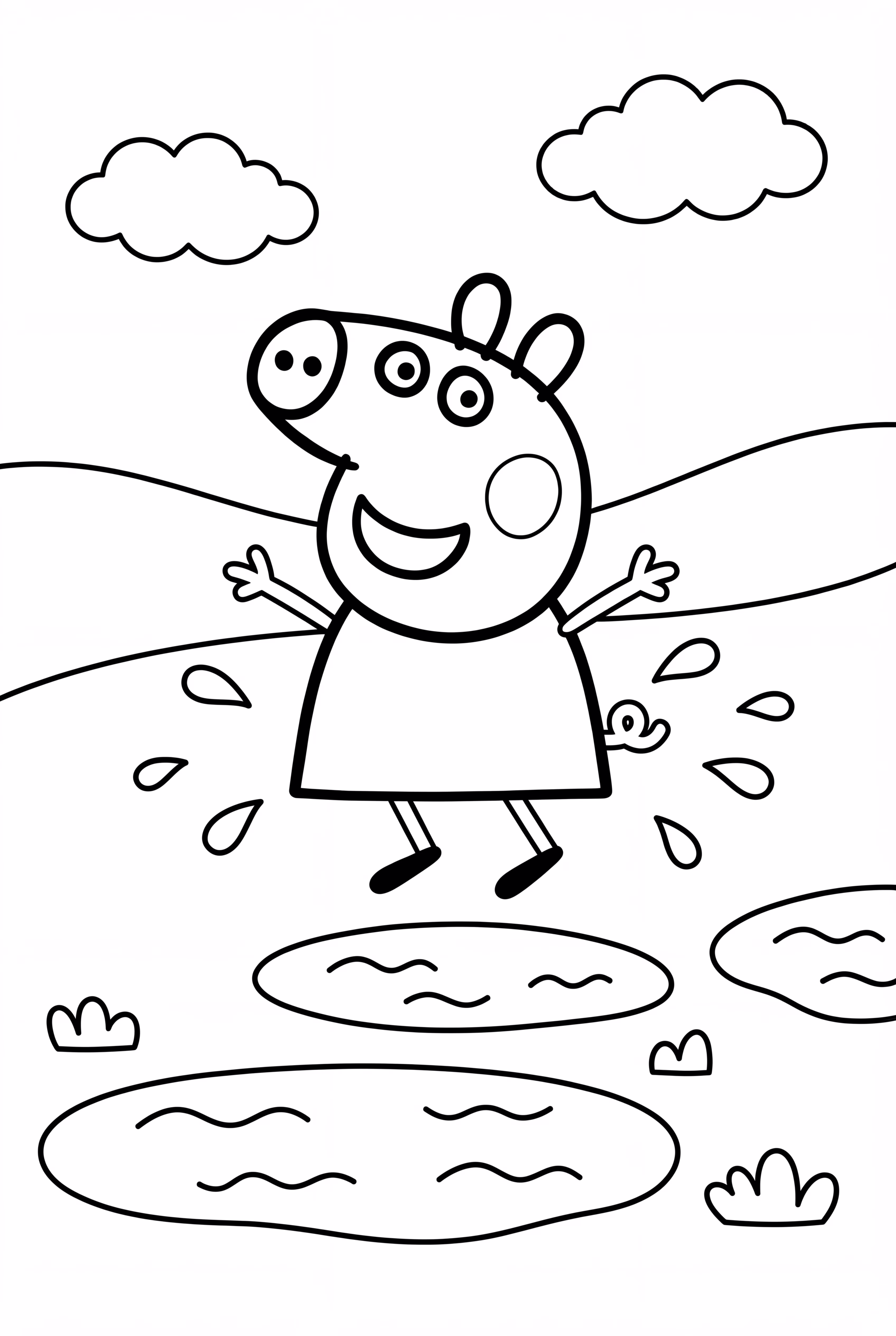 ペッパピッグの泥水たちでのジャンプ