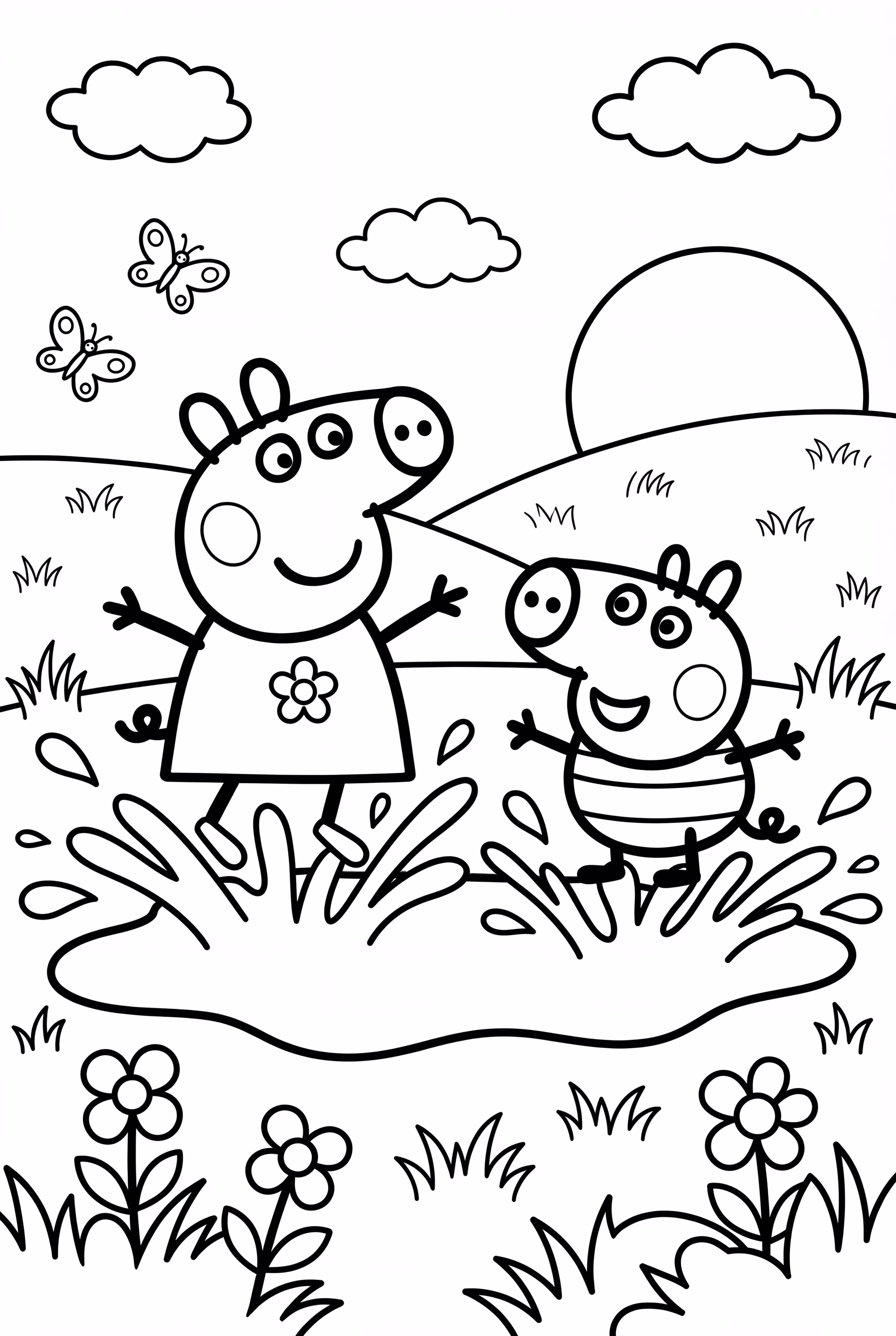 페파피그 머드 웅덩이와 조지의 튕김