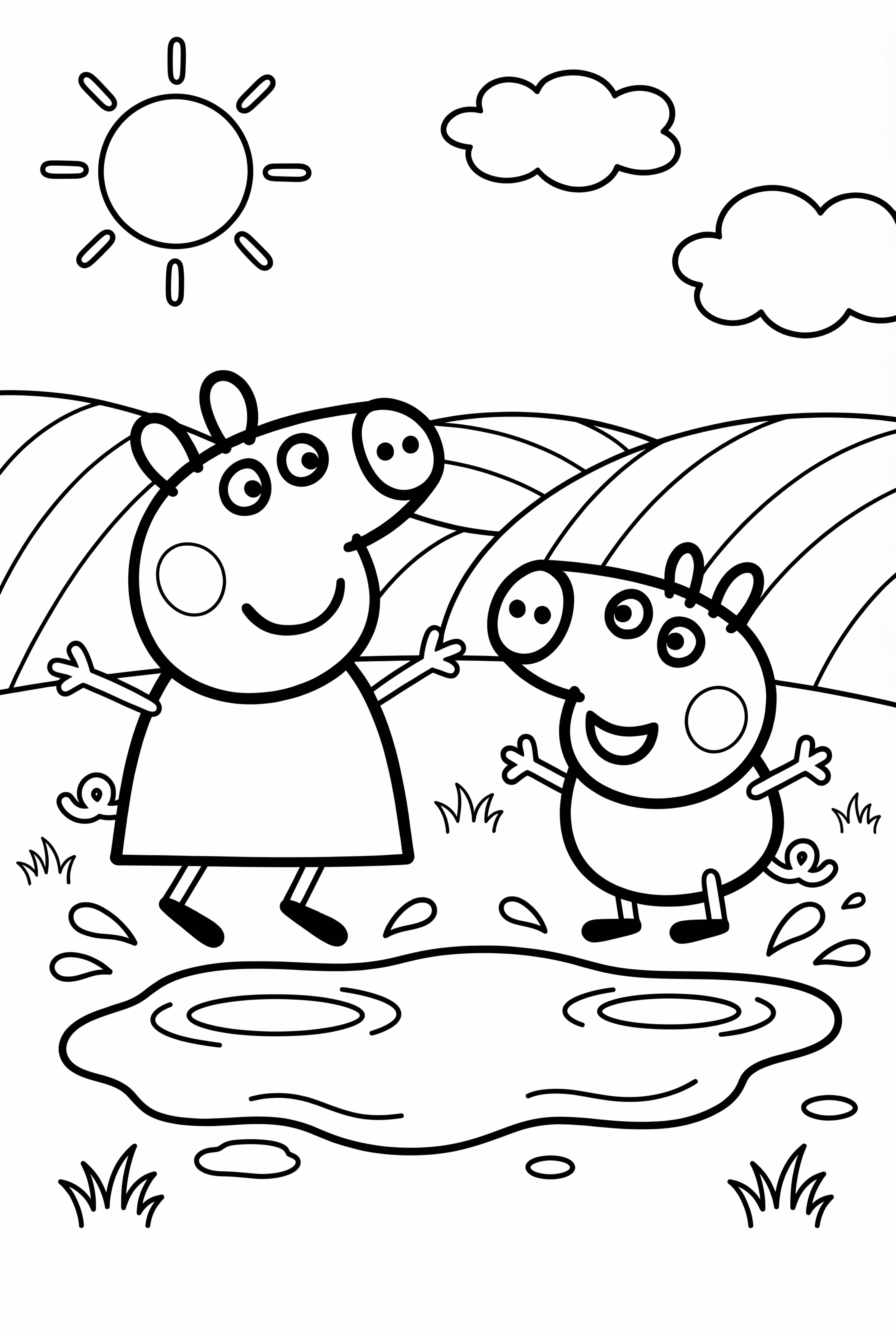 페파 Pig 머디 풋타일과 조지