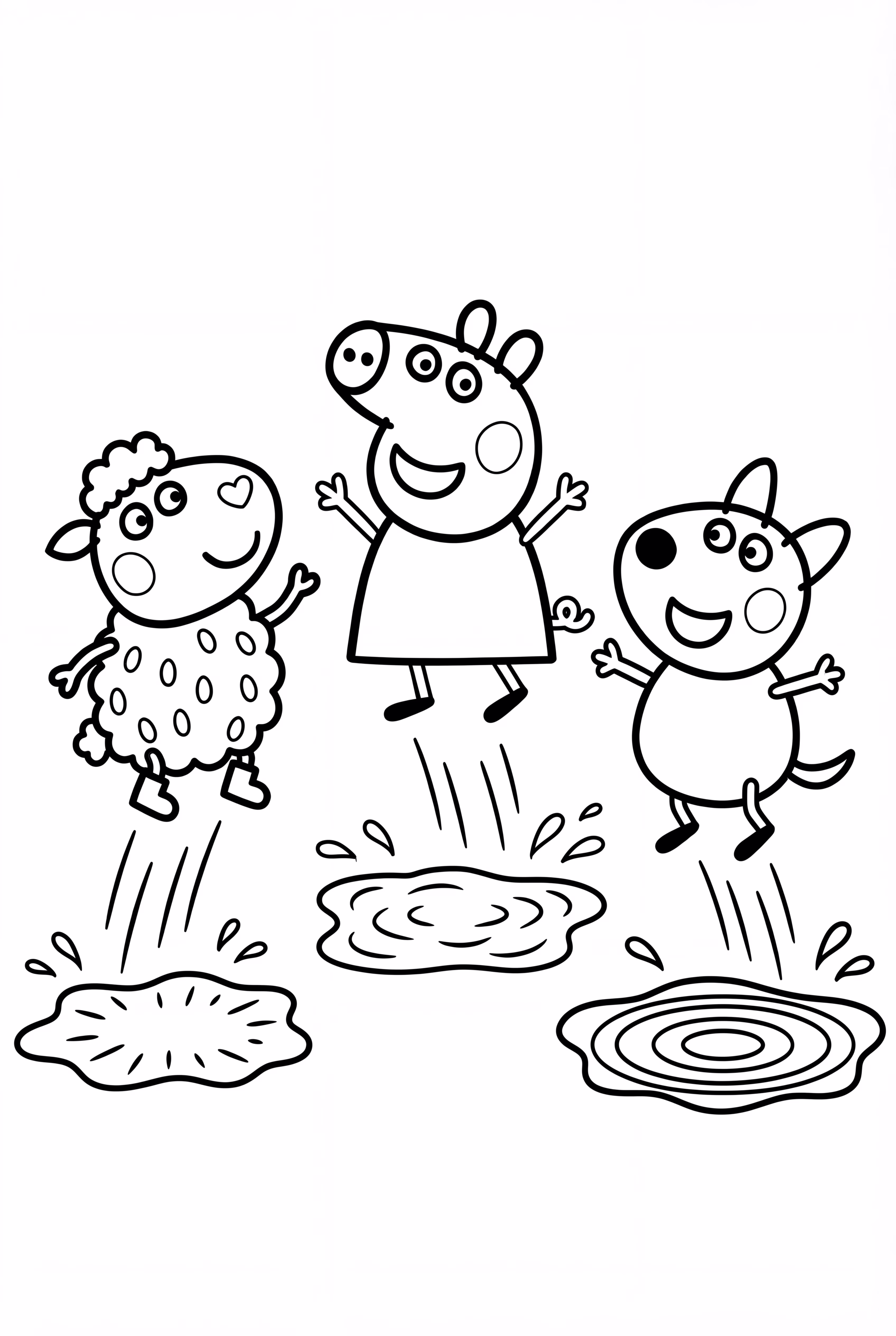 peppa pig muddy puddles race with her friends