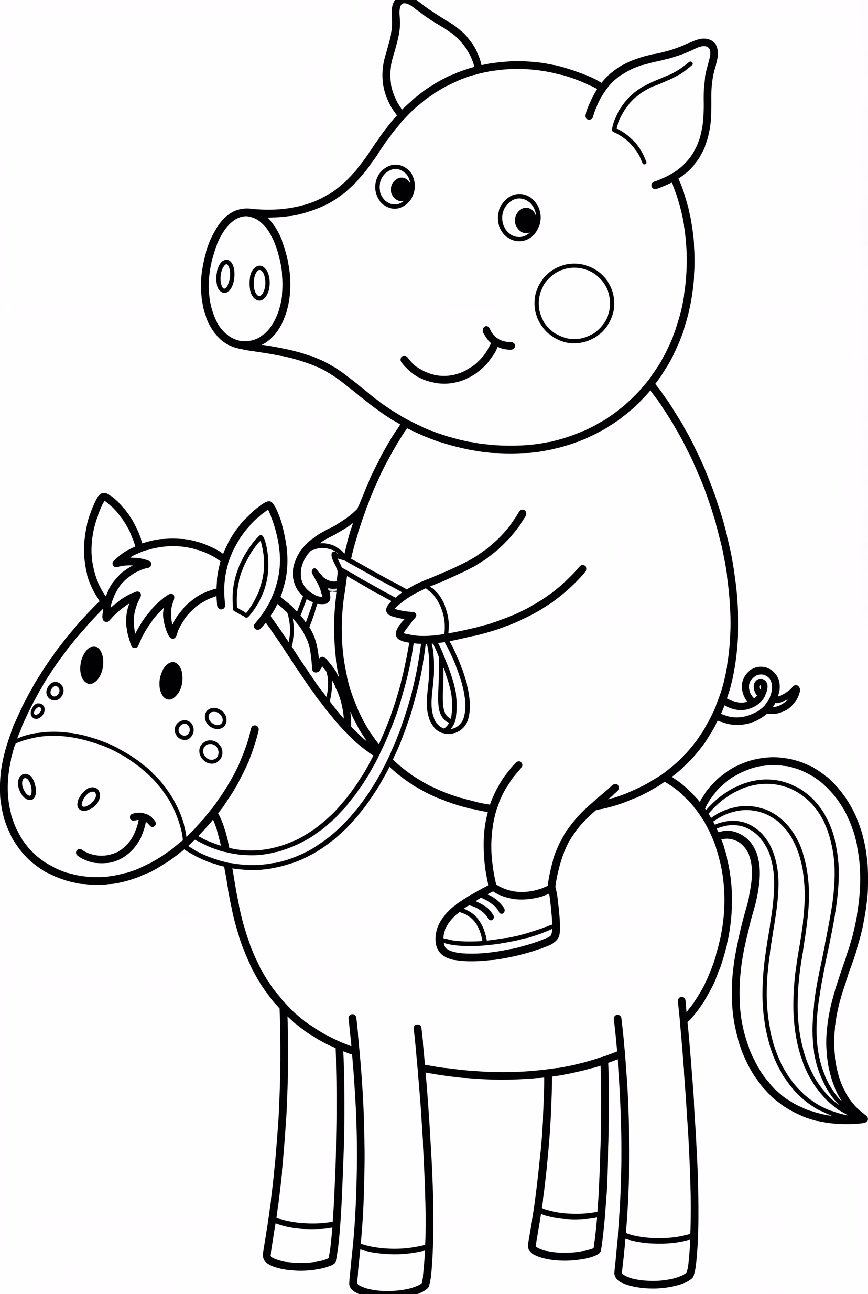 Peppa Pig Riding A Pony