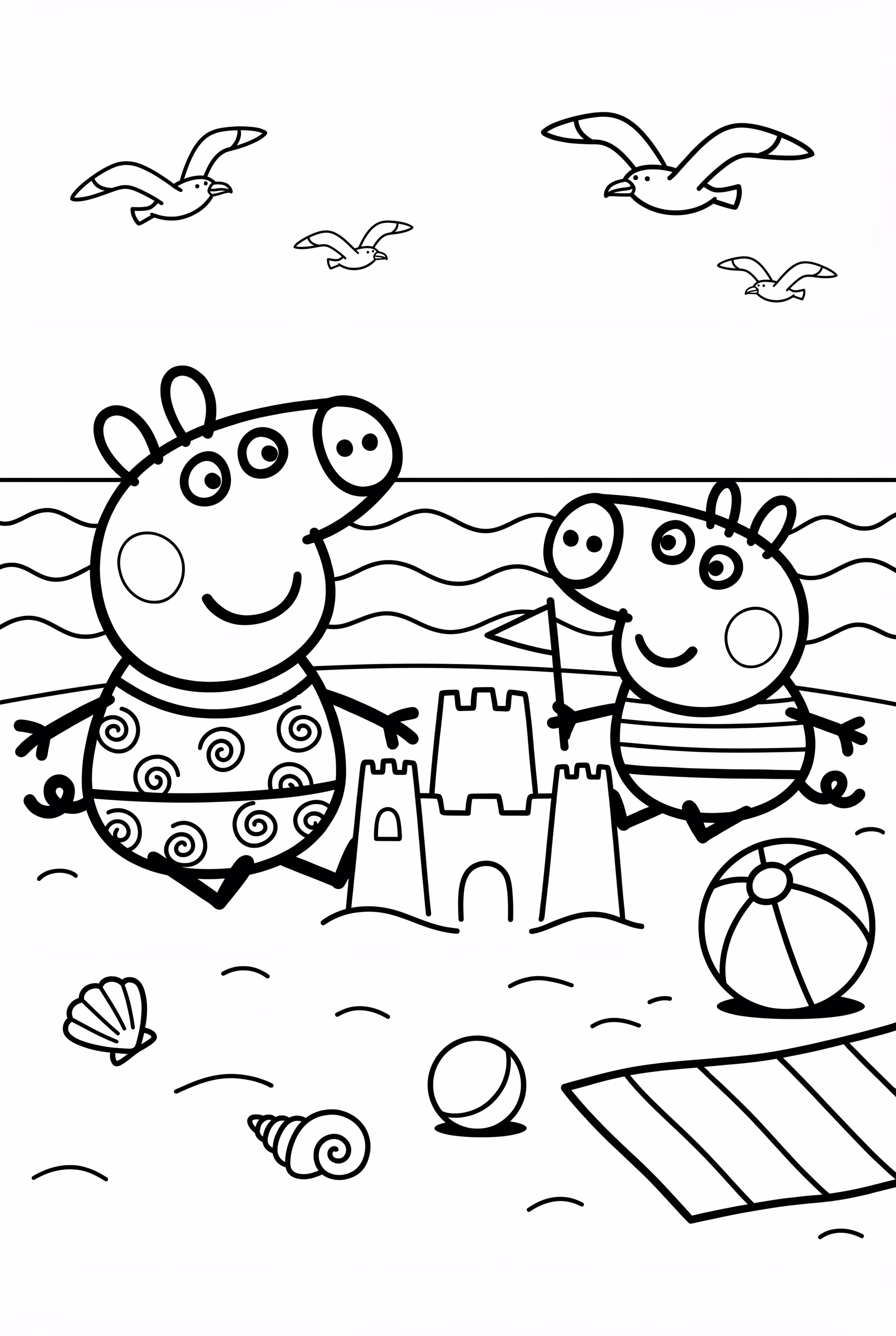 peppa pig visiting the beach with george-2