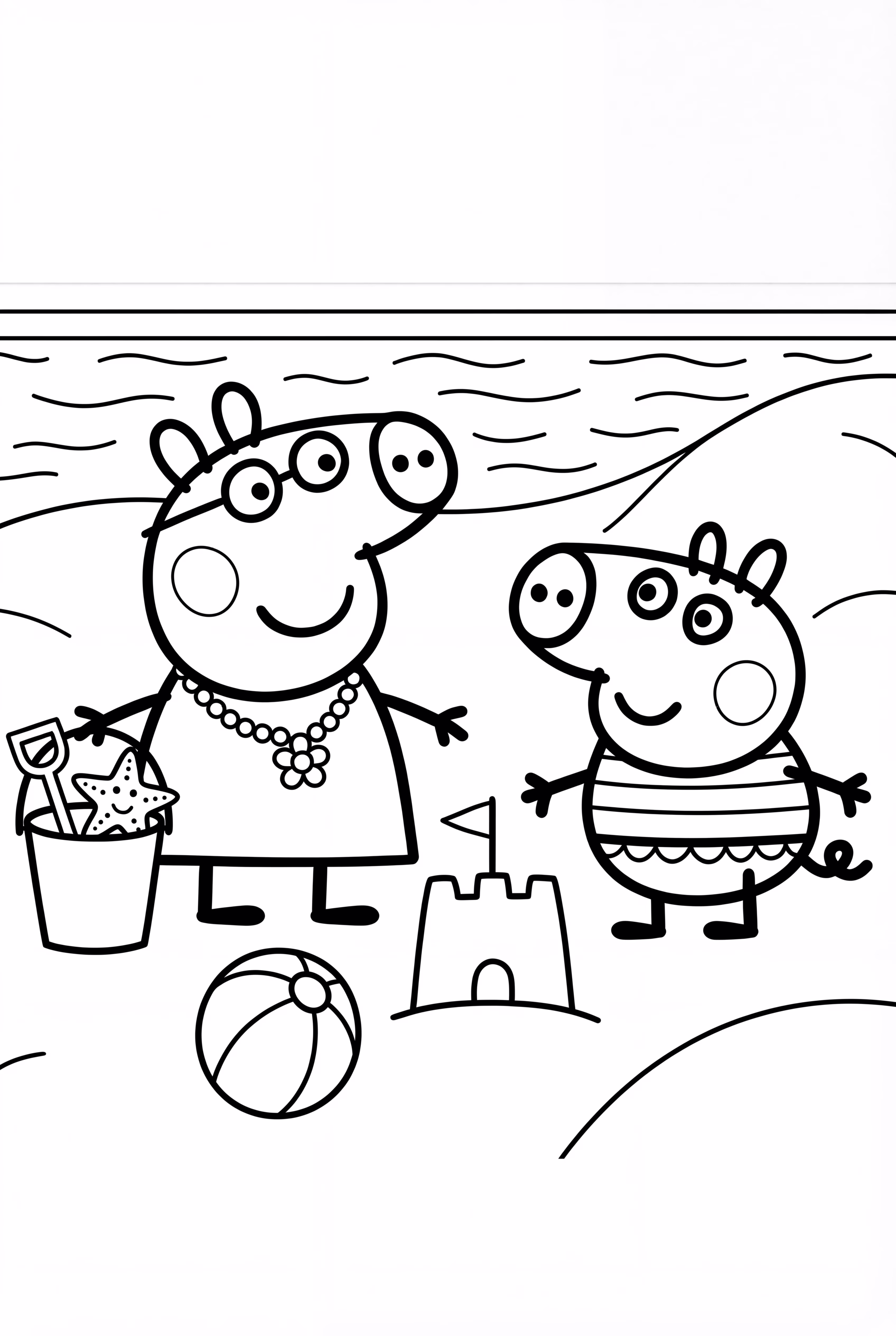 ペッパピッグとジョージのビーチ訪問