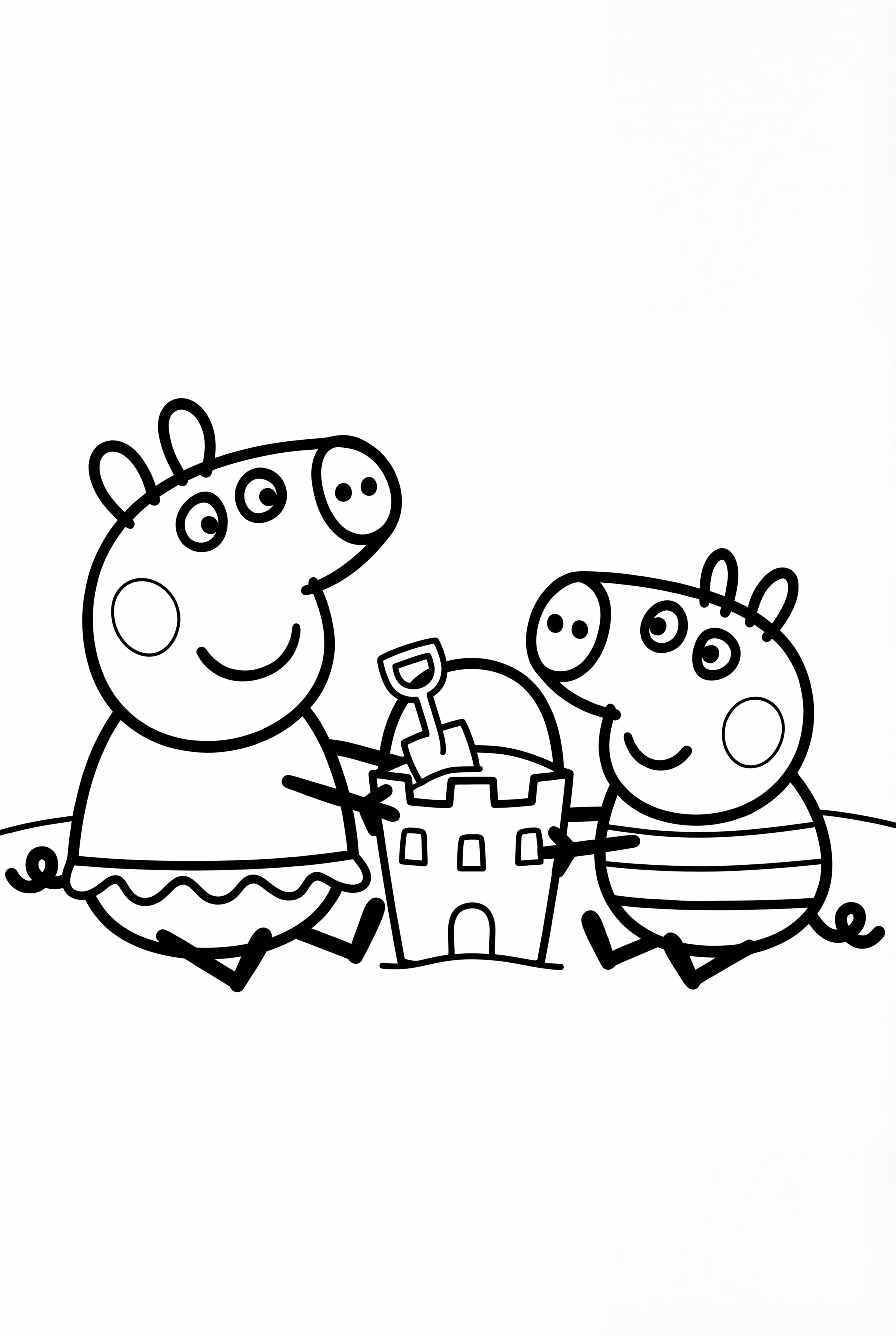 peppa pig visiting the beach with george