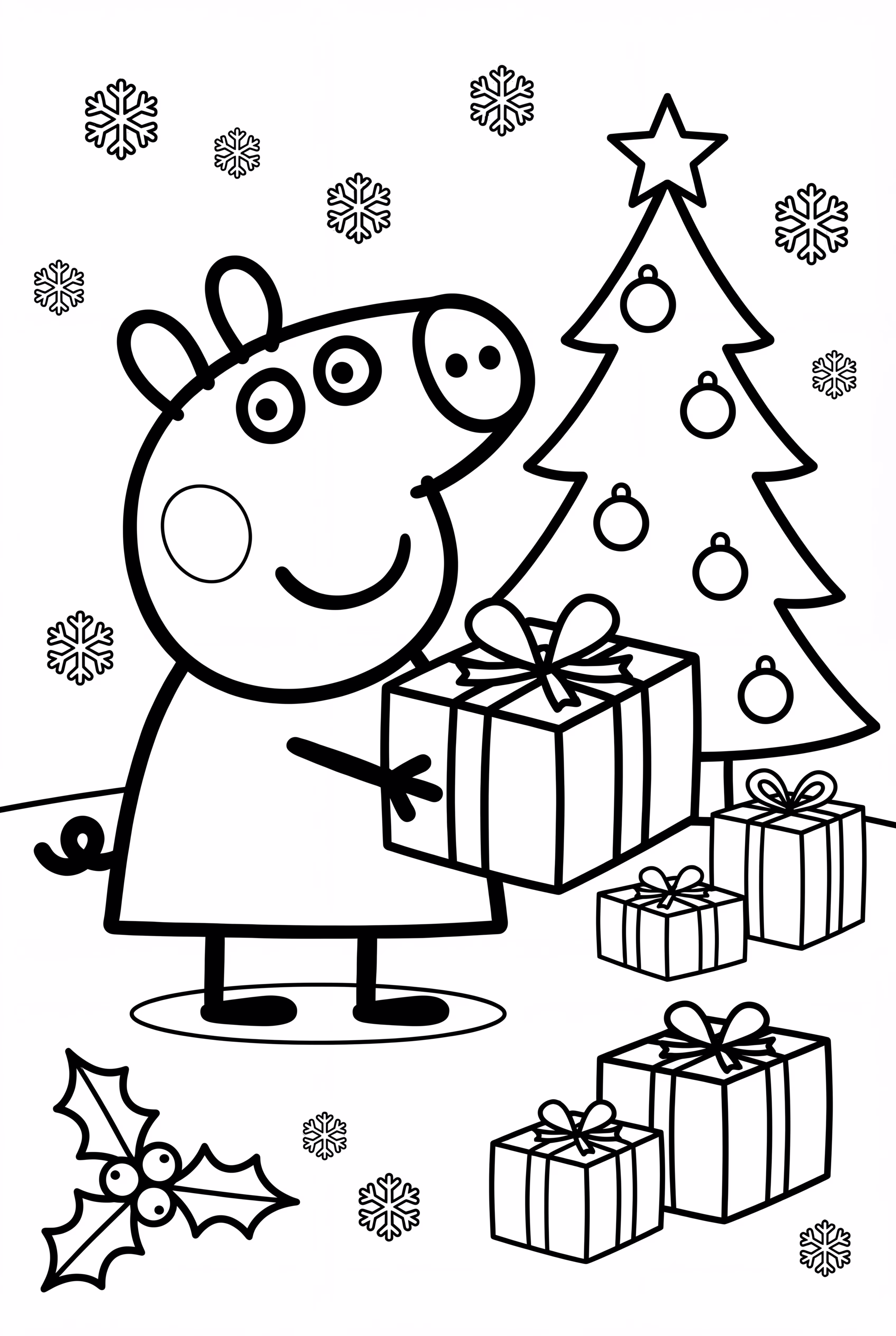 크리스마스 선물을 든 페파 피그