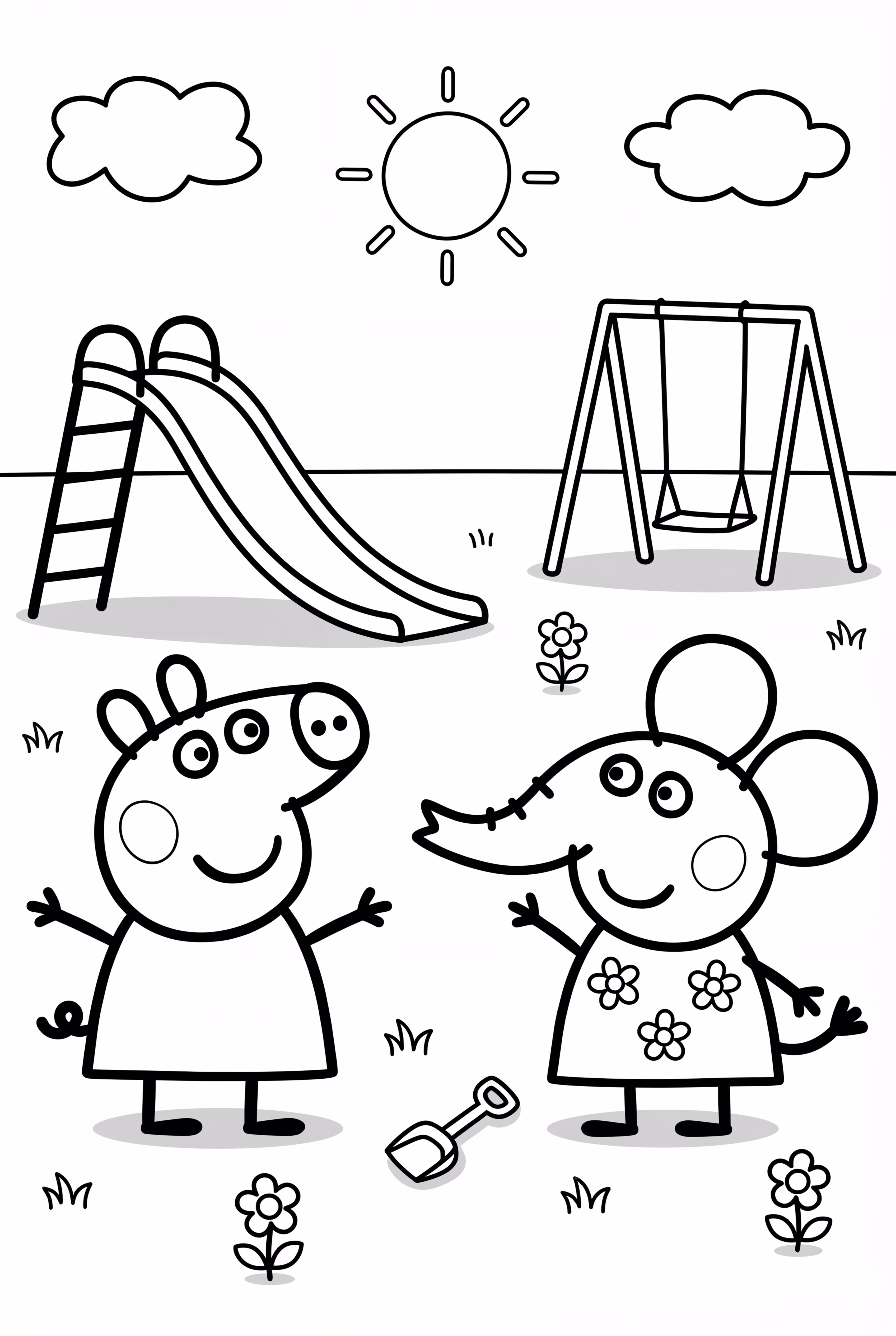 ペッパピッグとエミリーエレファントの遊び場