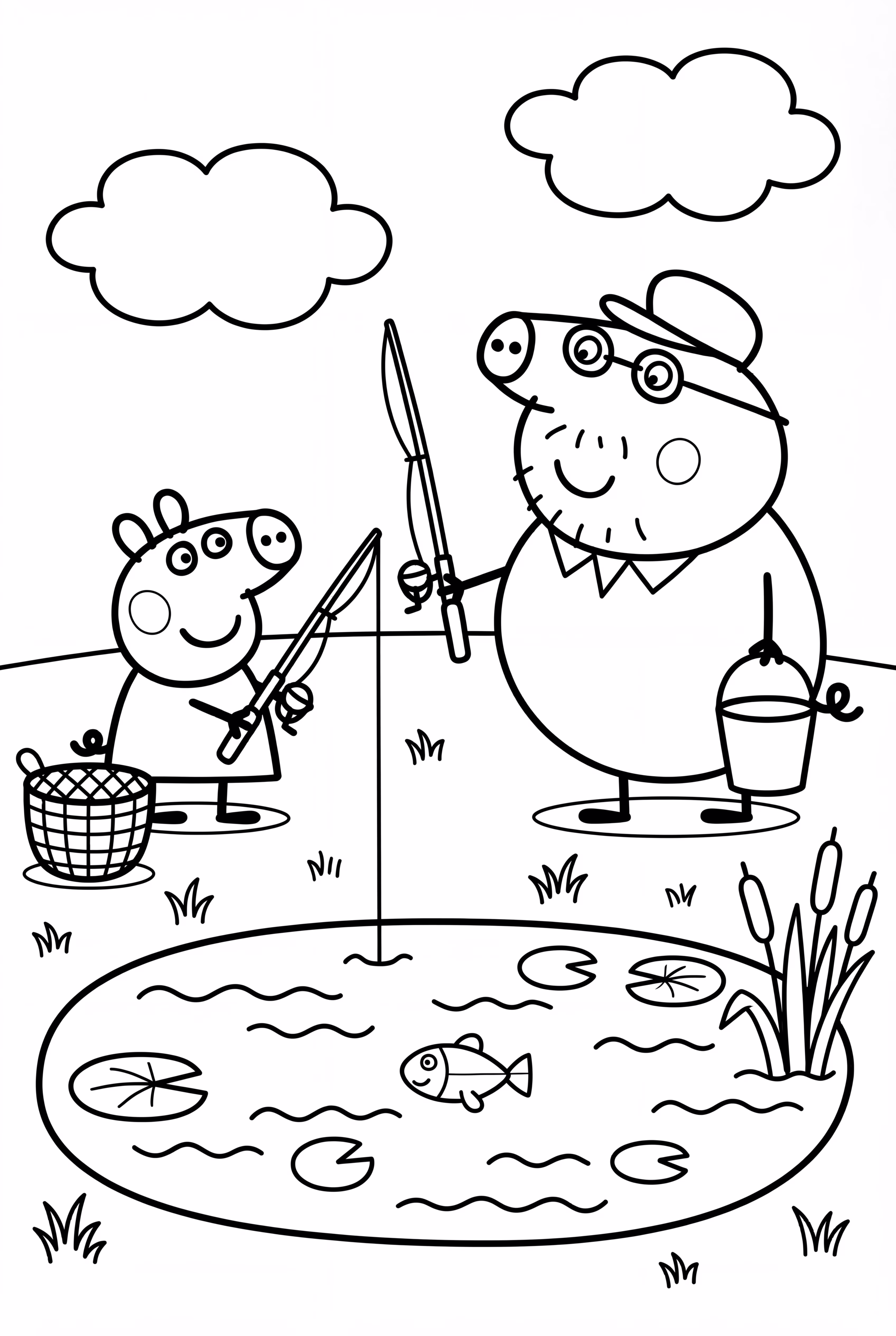 小猪佩奇和爷爷猪垂钓