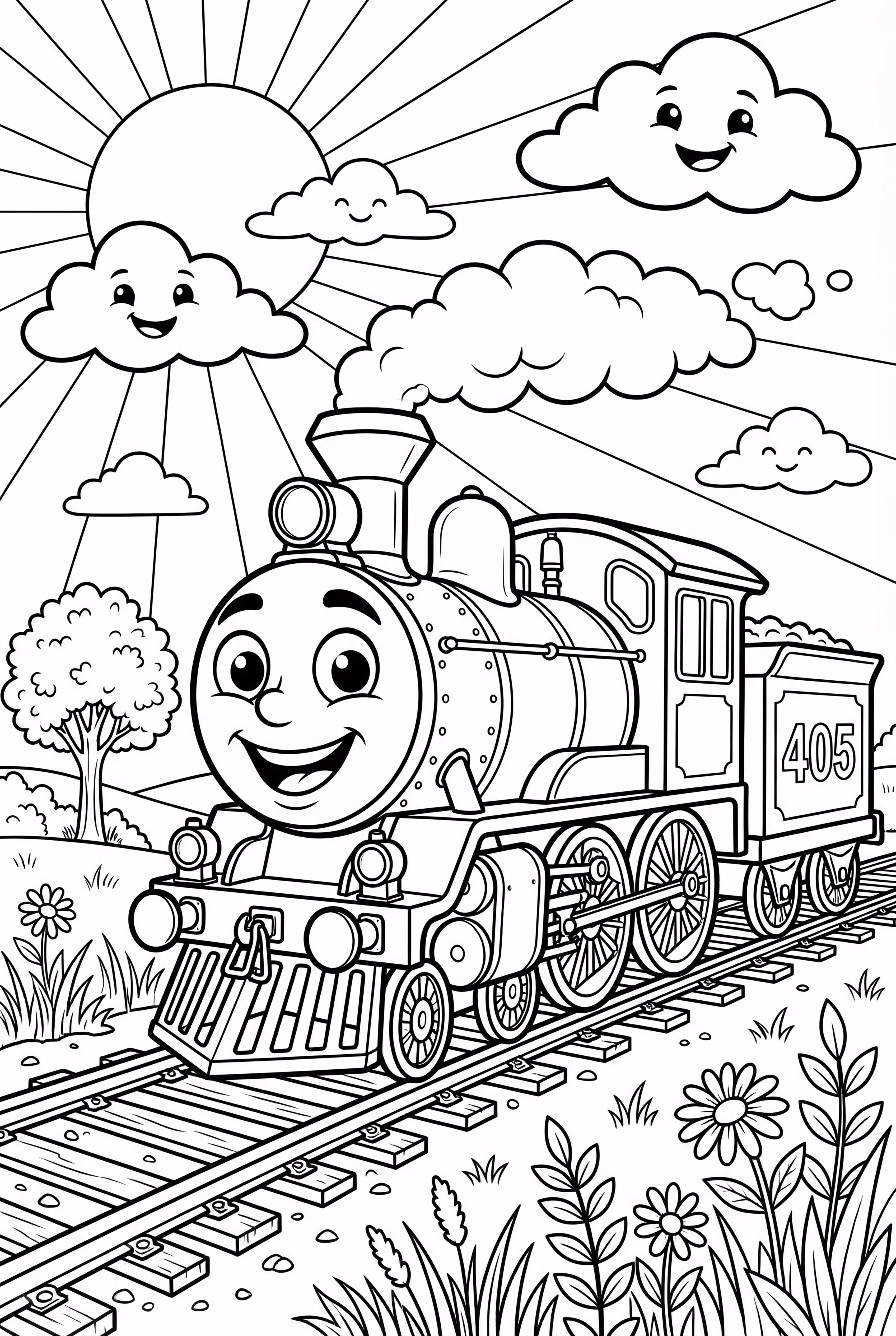 percy the train on a sunny day