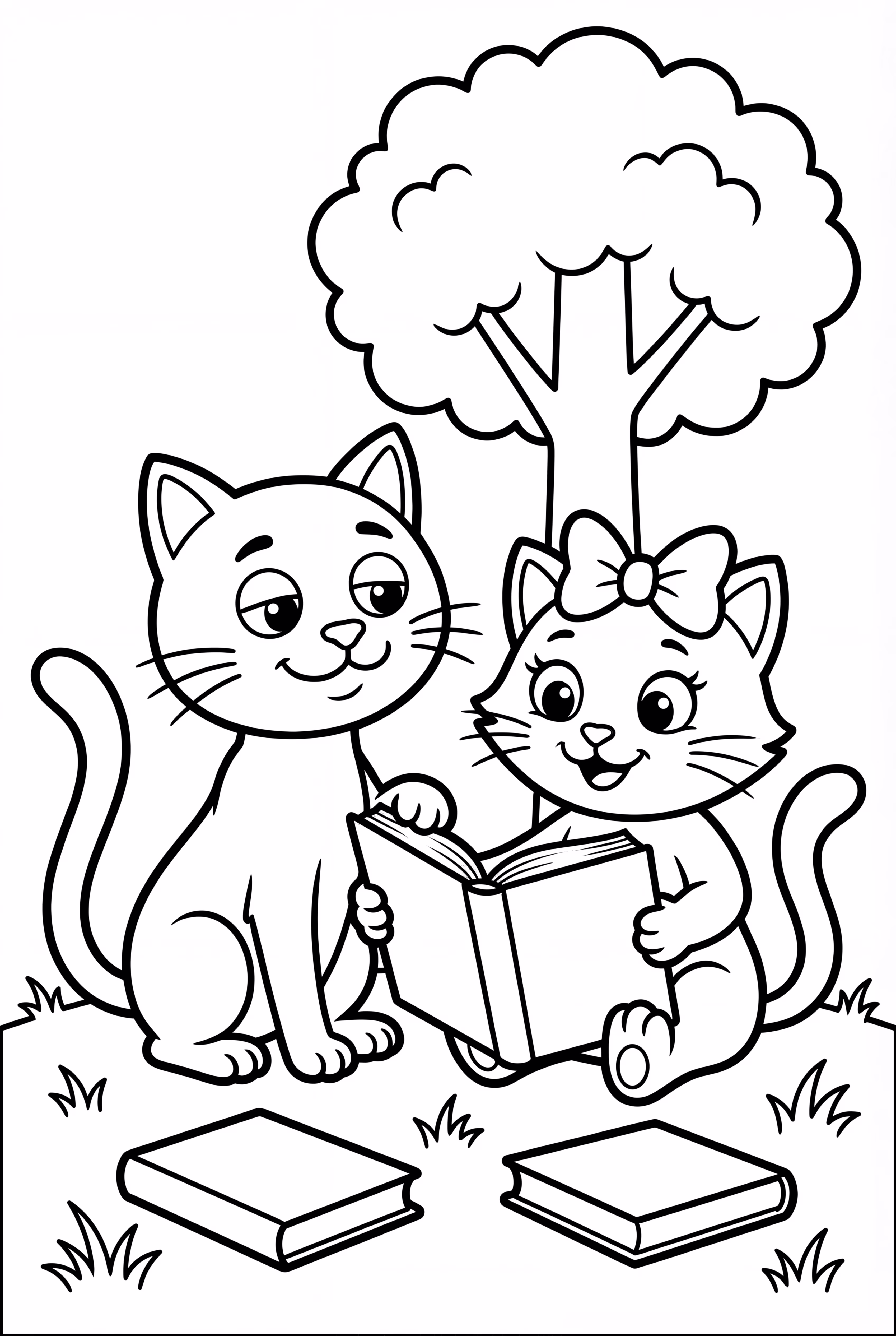 Pete die Katze und Callie lesen zusammen