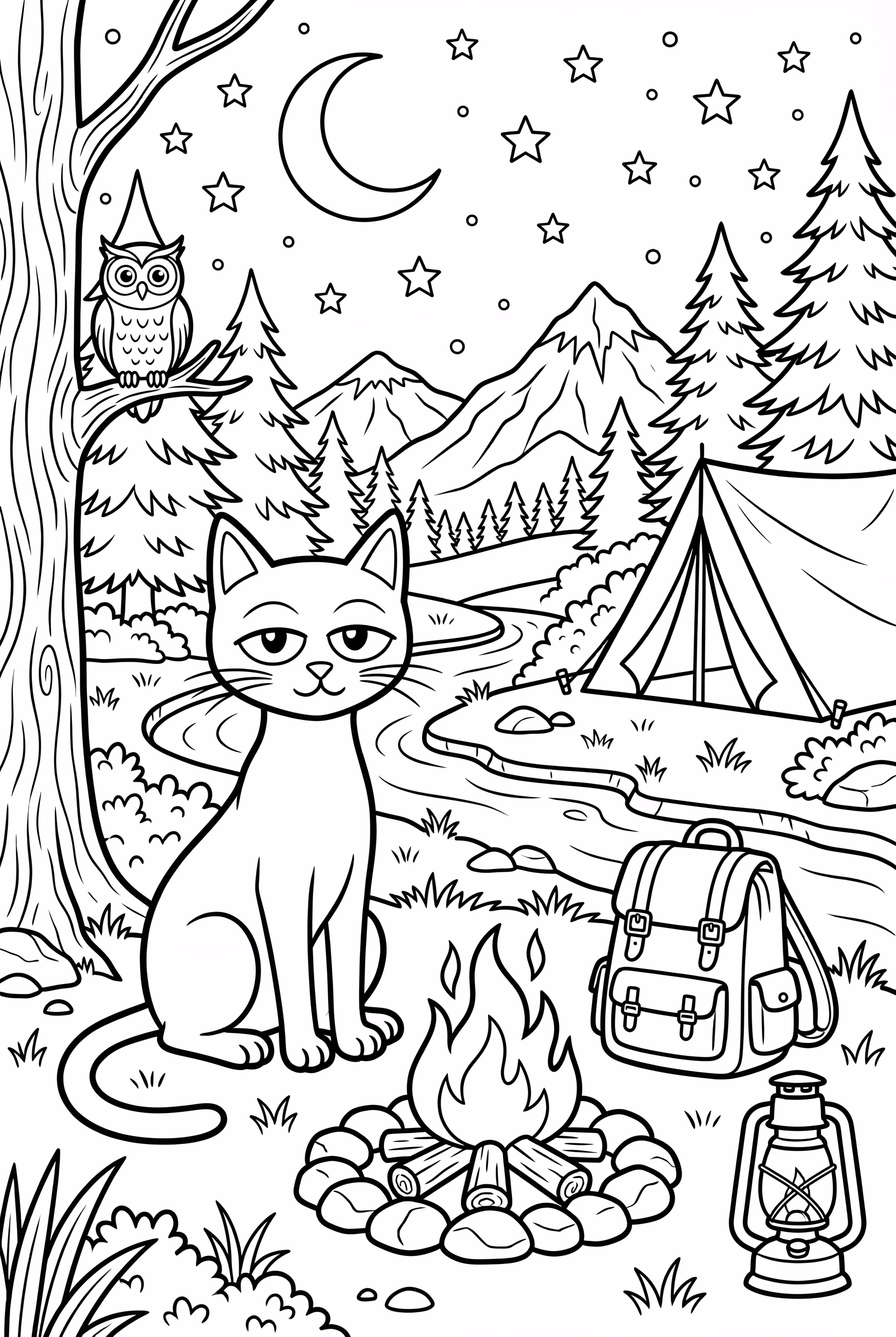 Pete The Cat Camping Under A Starry Sky