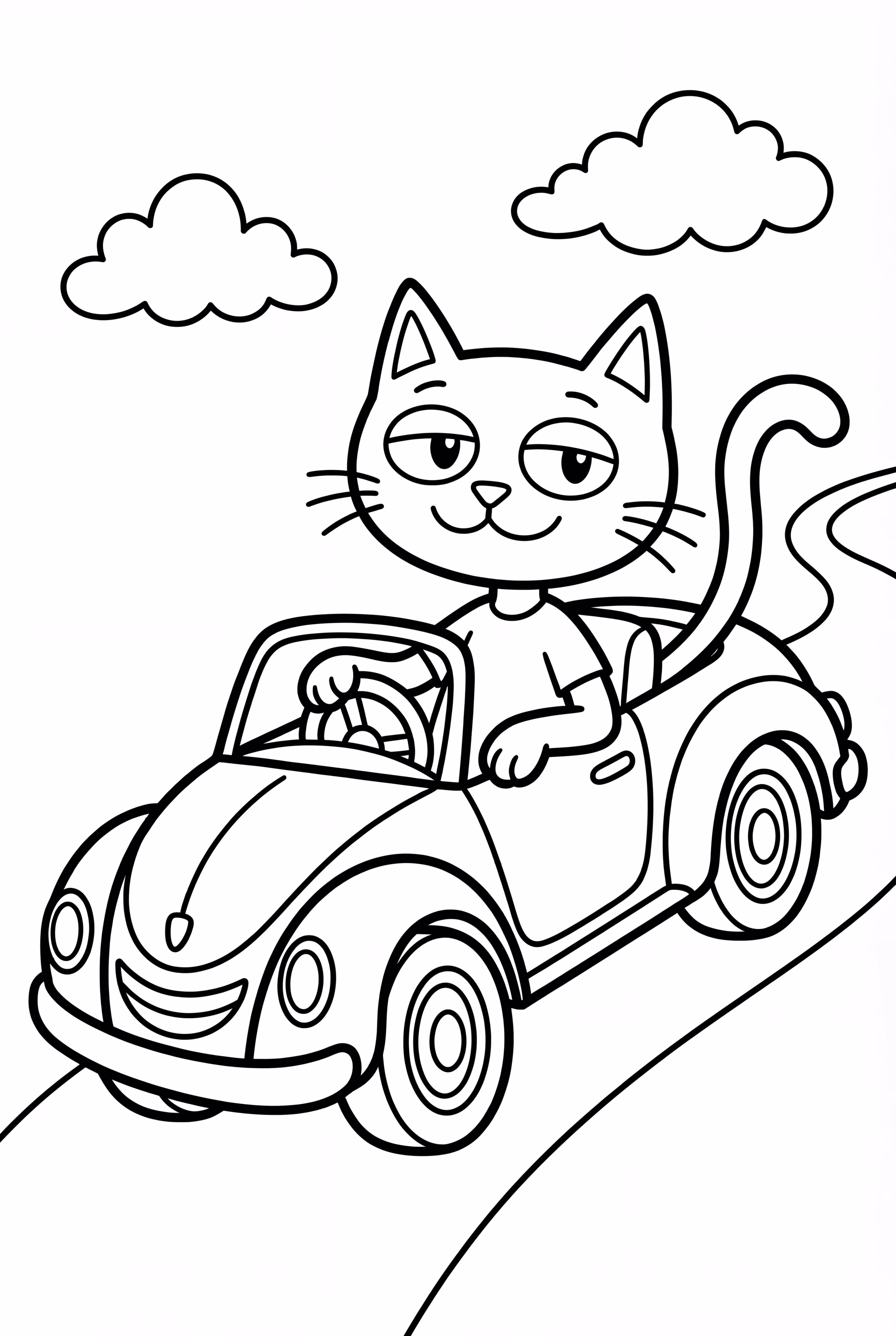 Pete The Cat Driving His Groovy Car