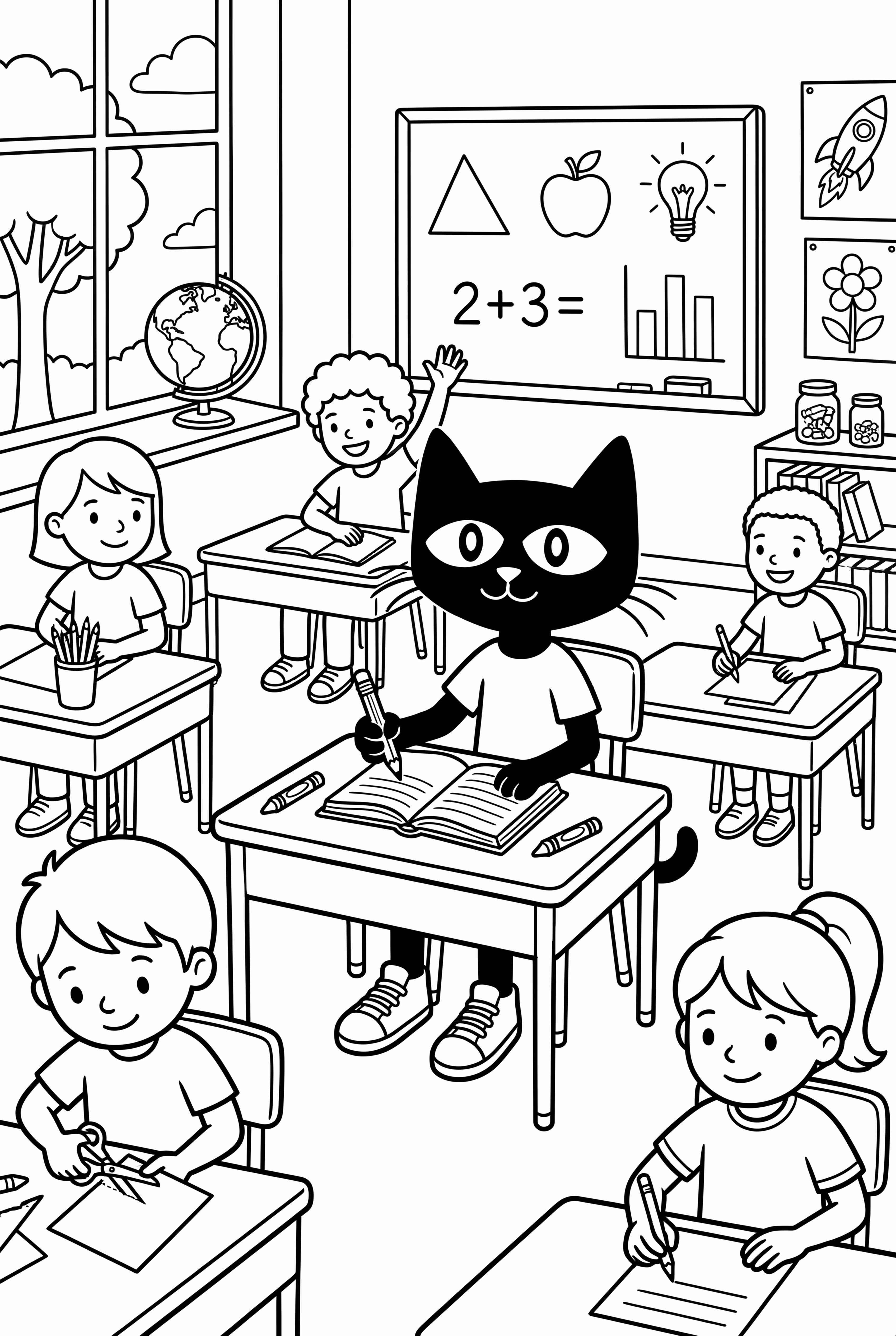 Pete The Cat In A Busy Classroom