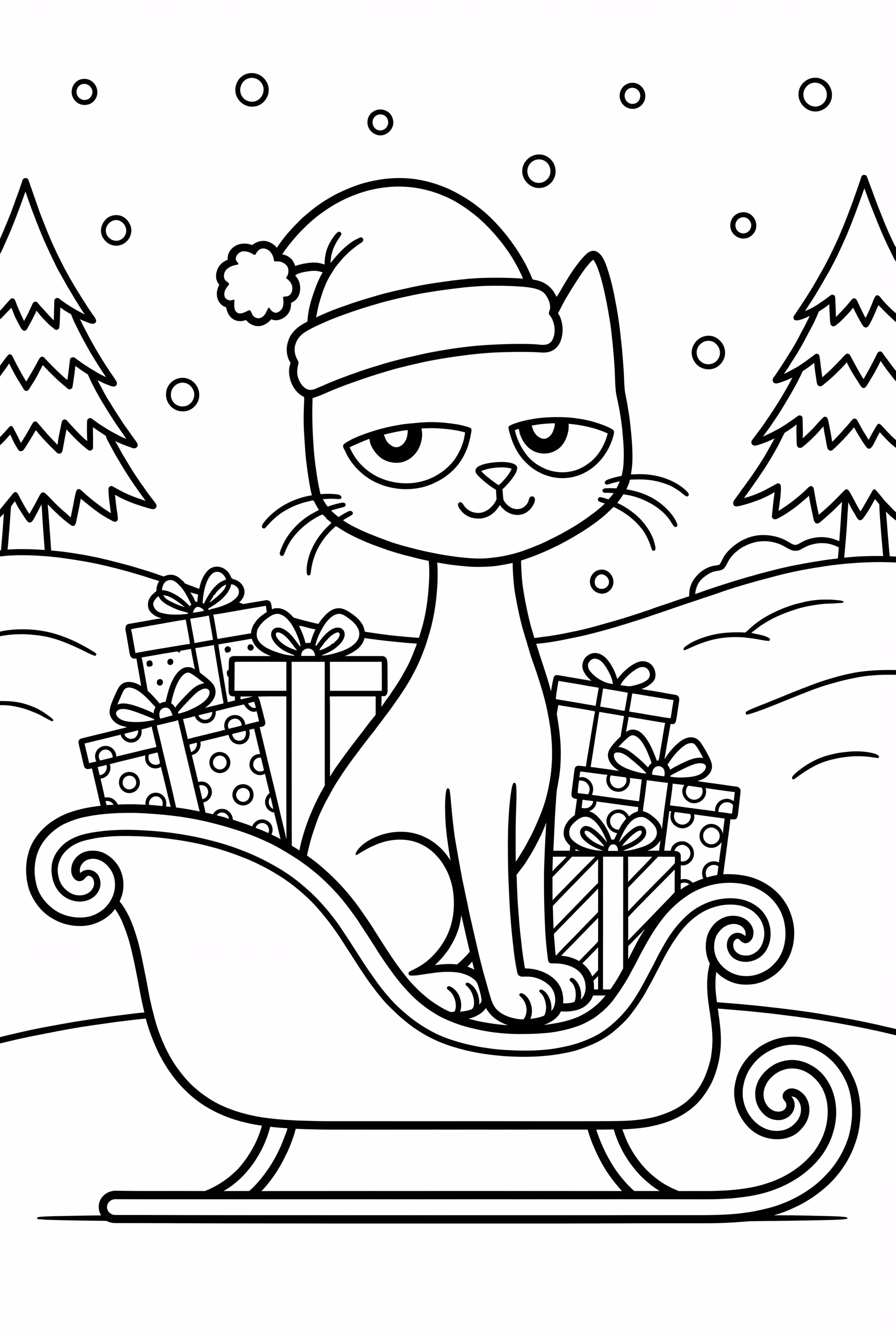 Pete der Kater rettet Weihnachten mit seinem Schlitten