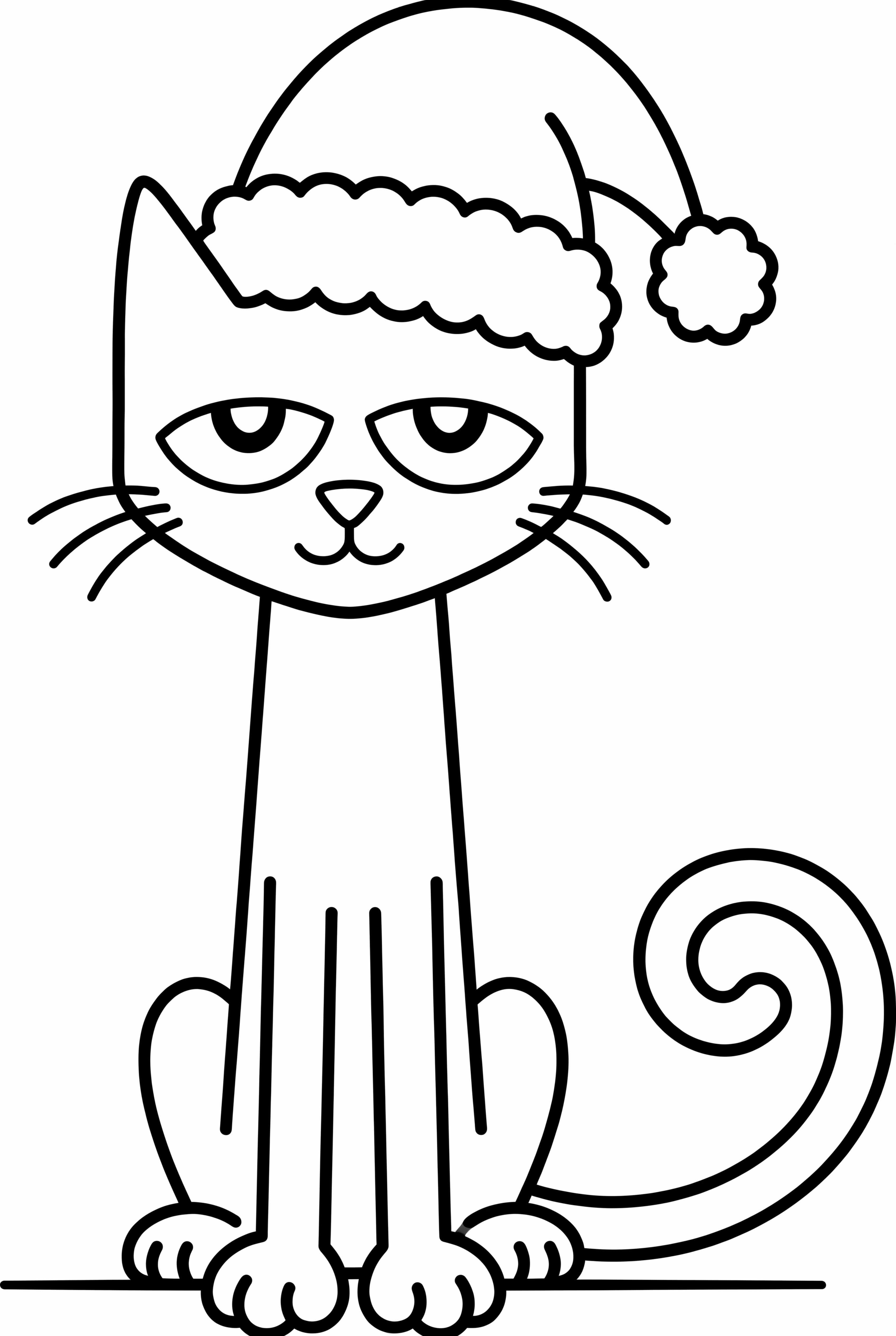 Pete die Katze mit einem Weihnachtsmütze