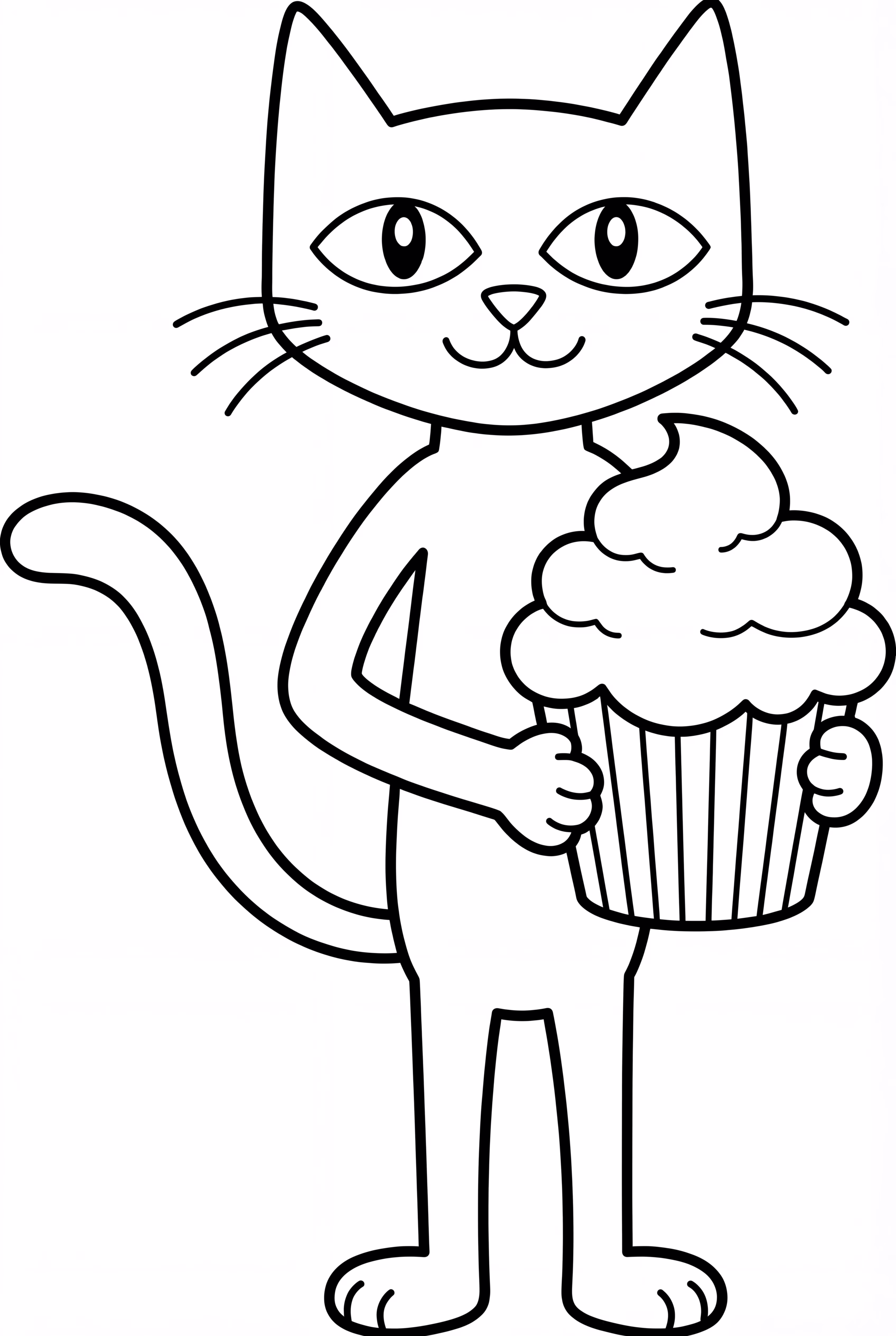 Pete die Katze mit einem leckeren Cupcake