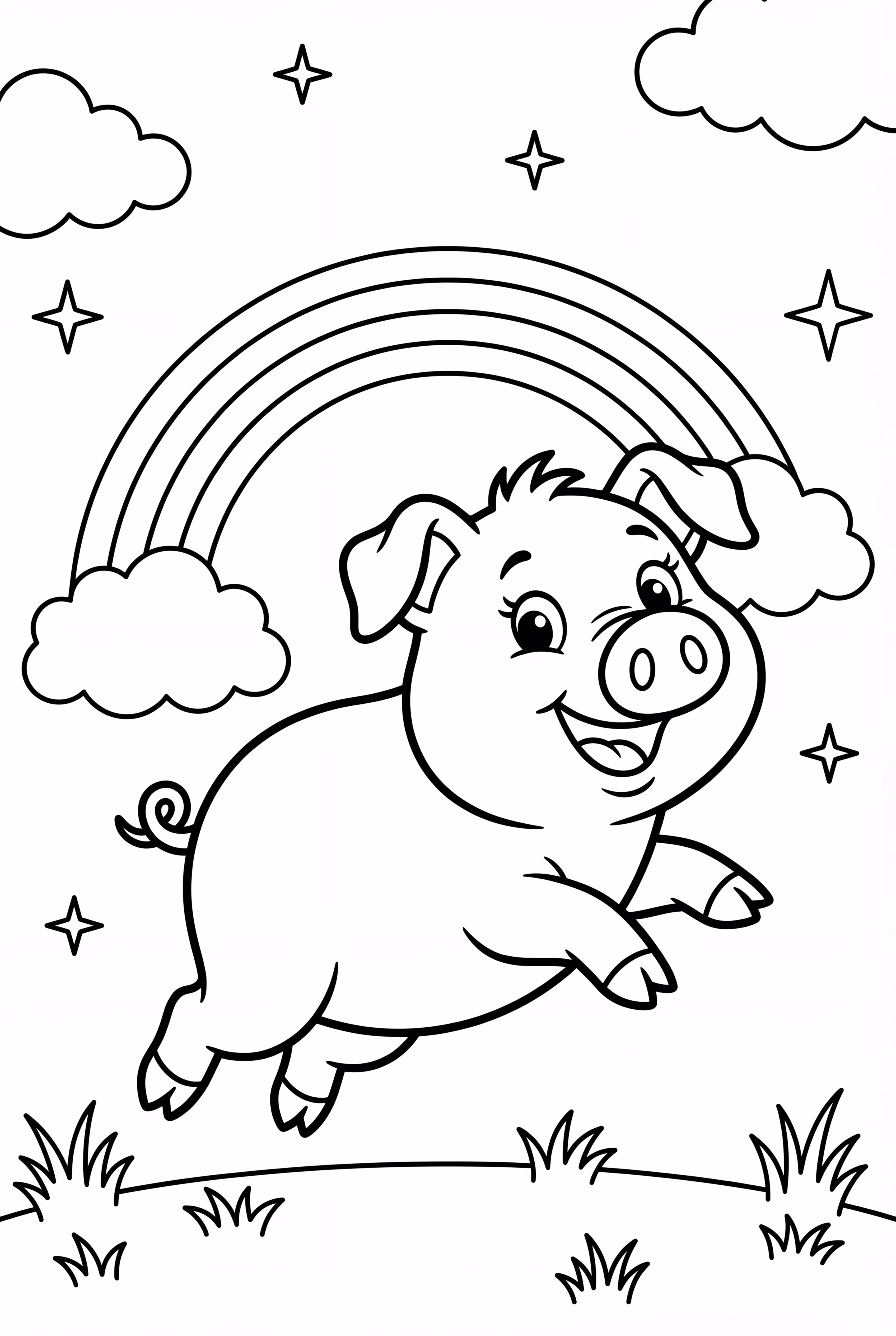 Pig Jumping Over a Rainbow