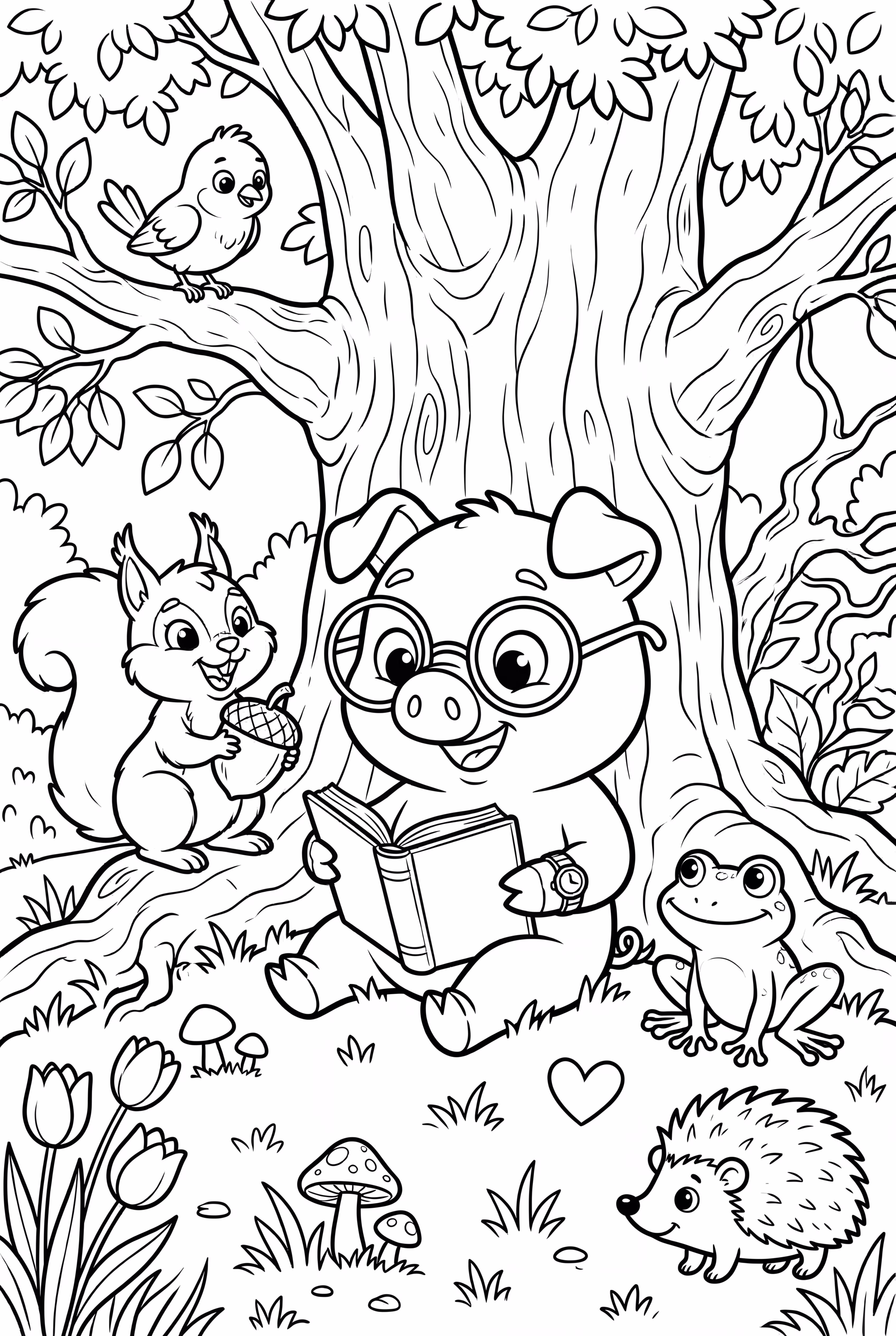 Pig Storytime with Friends Under a Tree-2