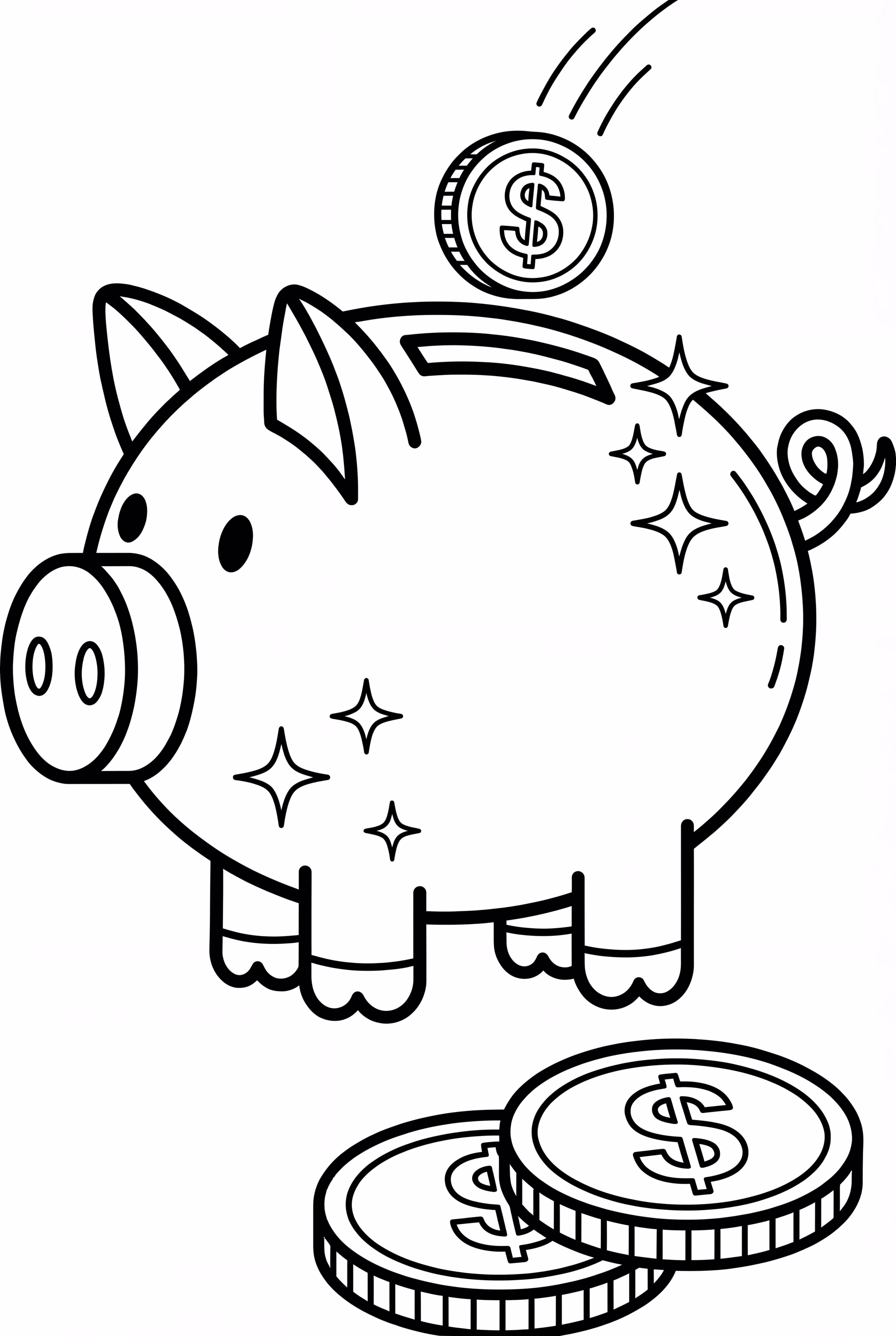 Piggy Bank Full of Coins