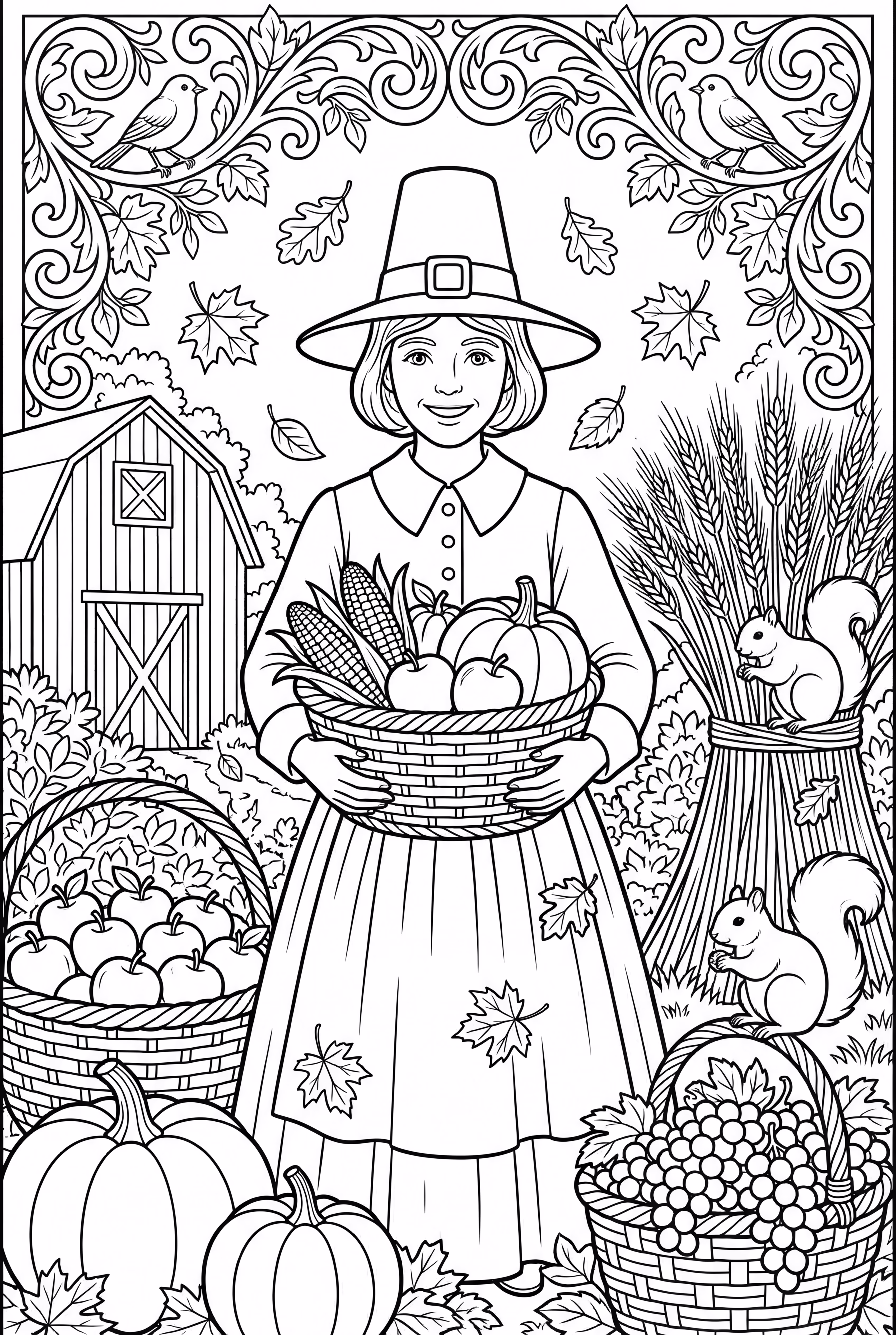 Pilgrim Celebrating The Autumn Harvest Festival