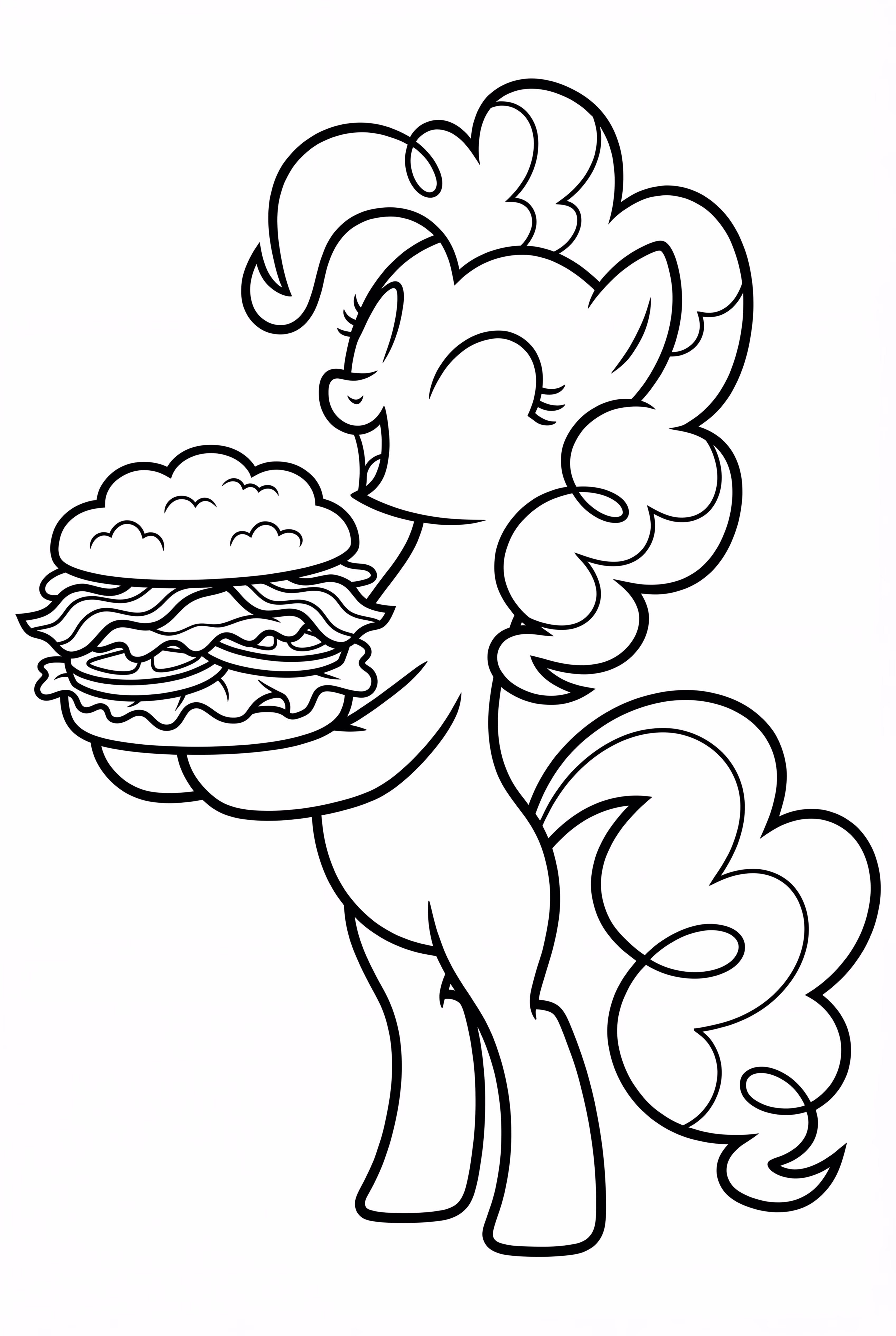 Pinkie Pie about to eat a giant sandwich