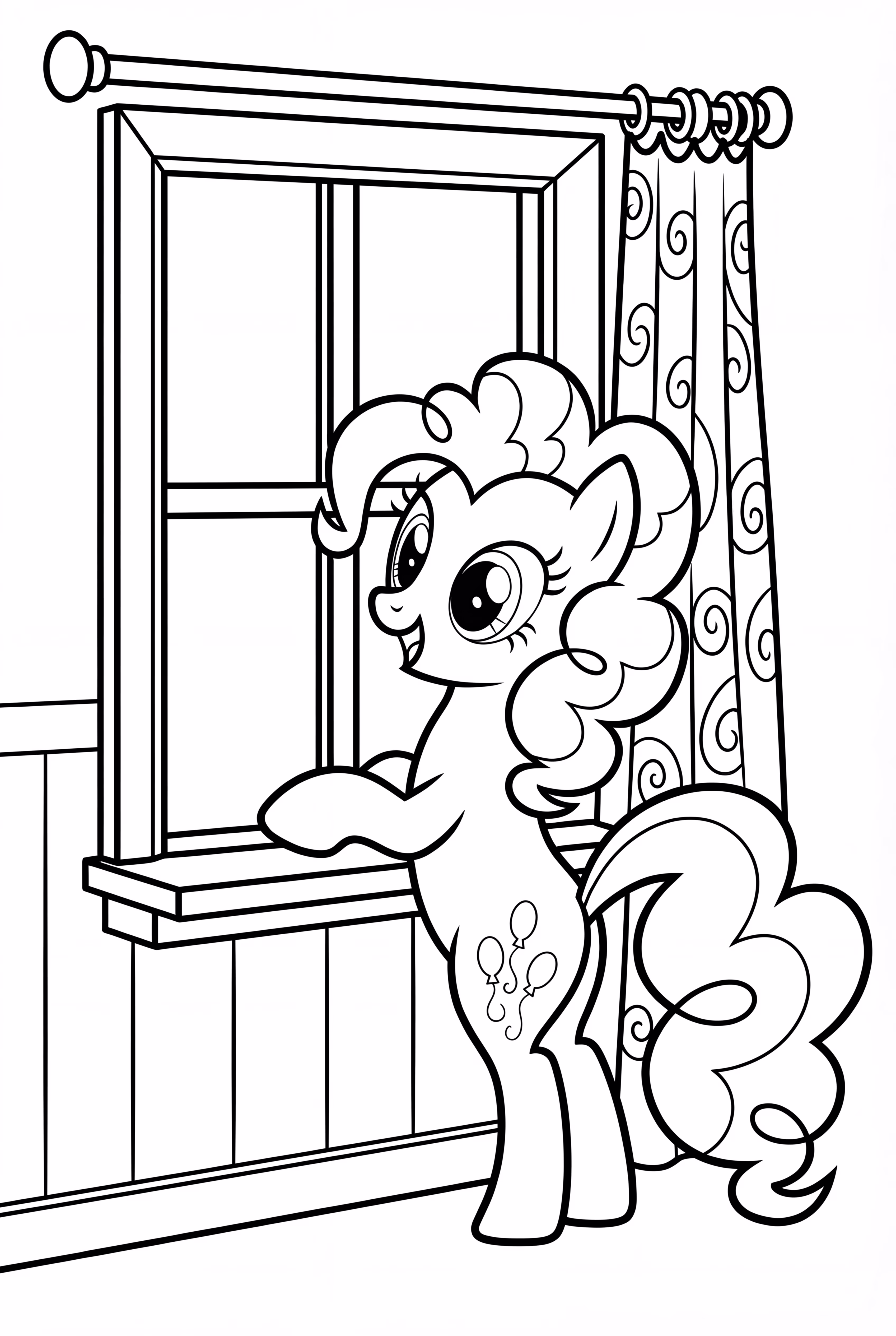 Pinkie Pie regardant par la fenêtre