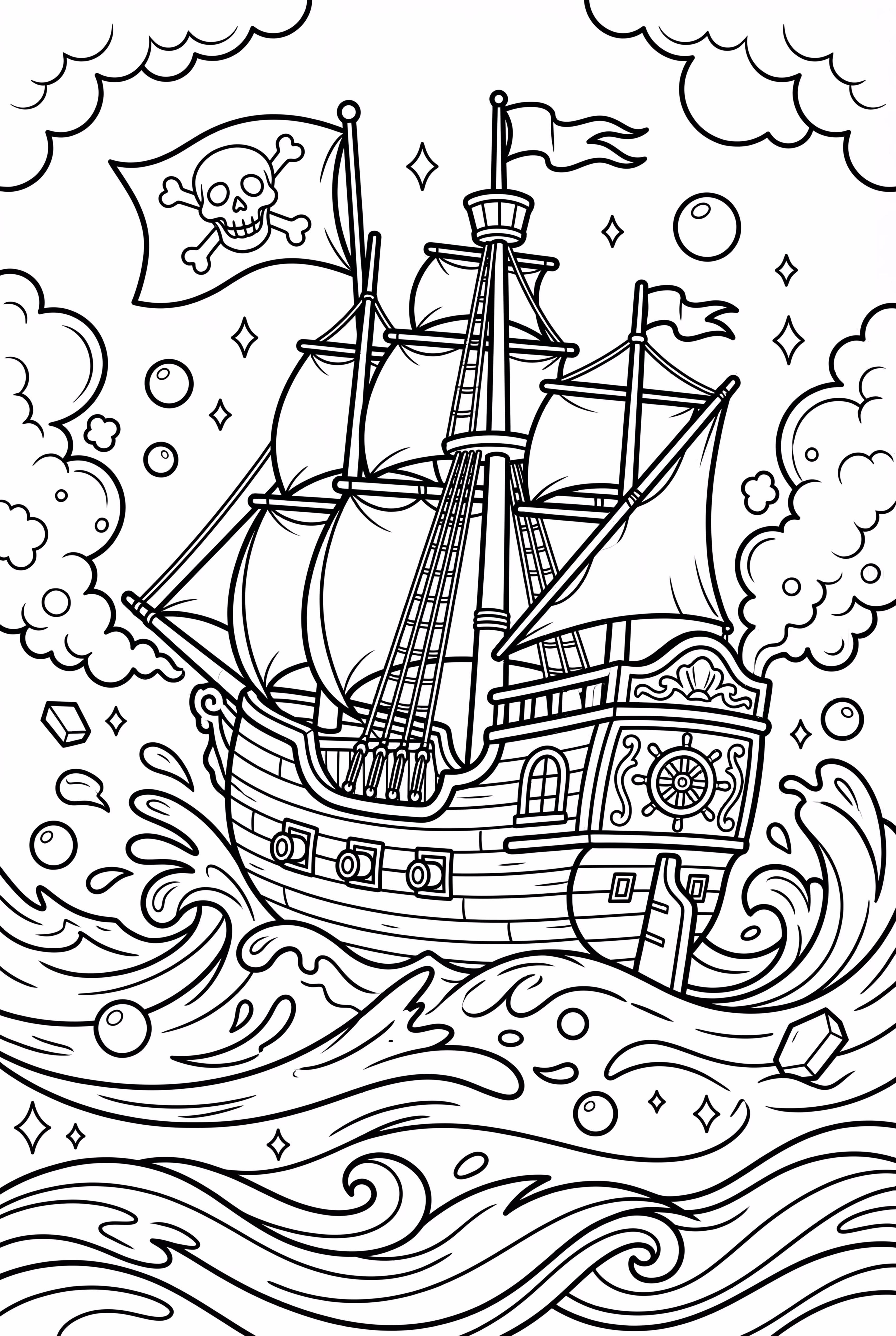 Pirate Battle Scene with Cannons Firing-2