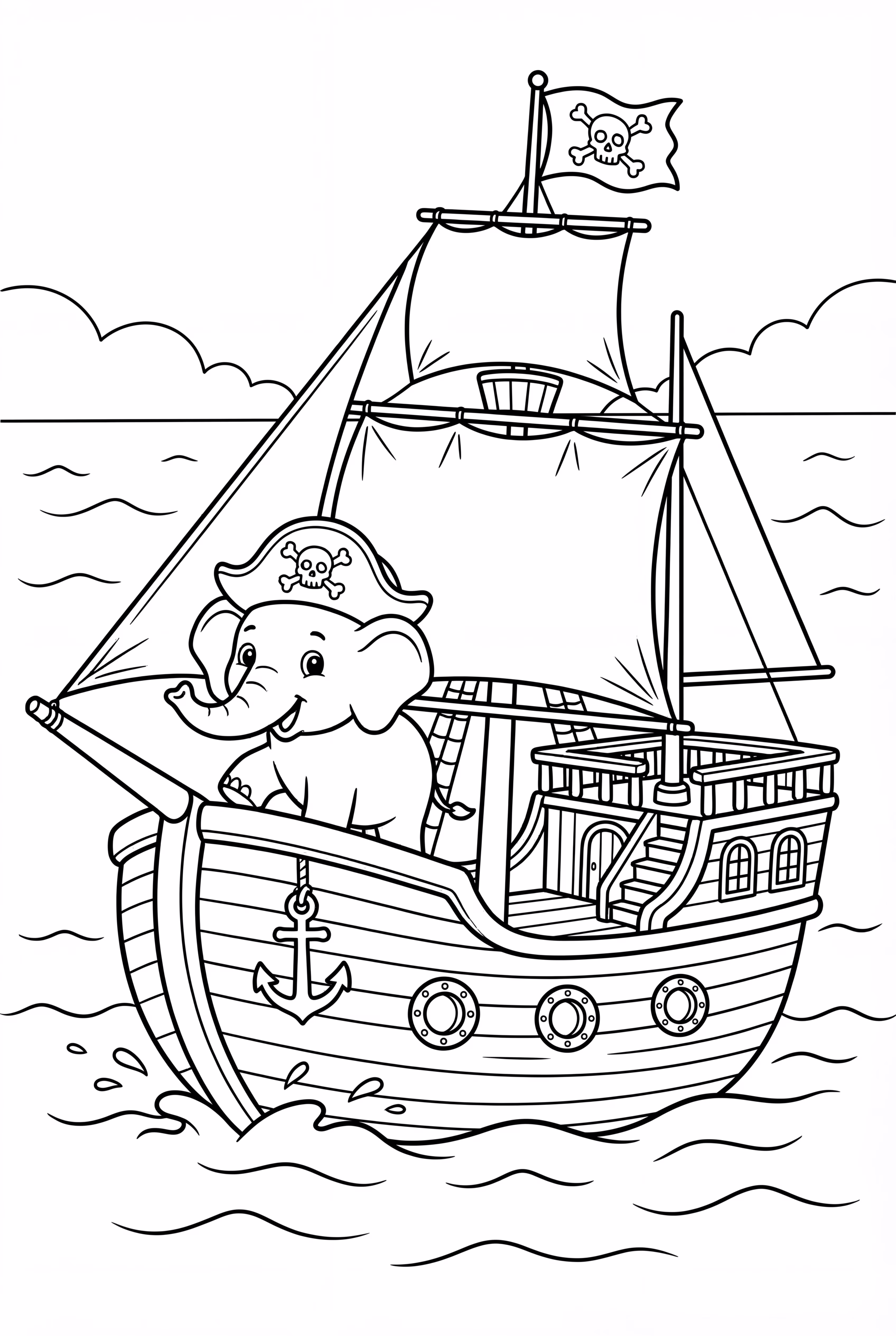 Piratenkampf-Szene mit feuernden Kanonen