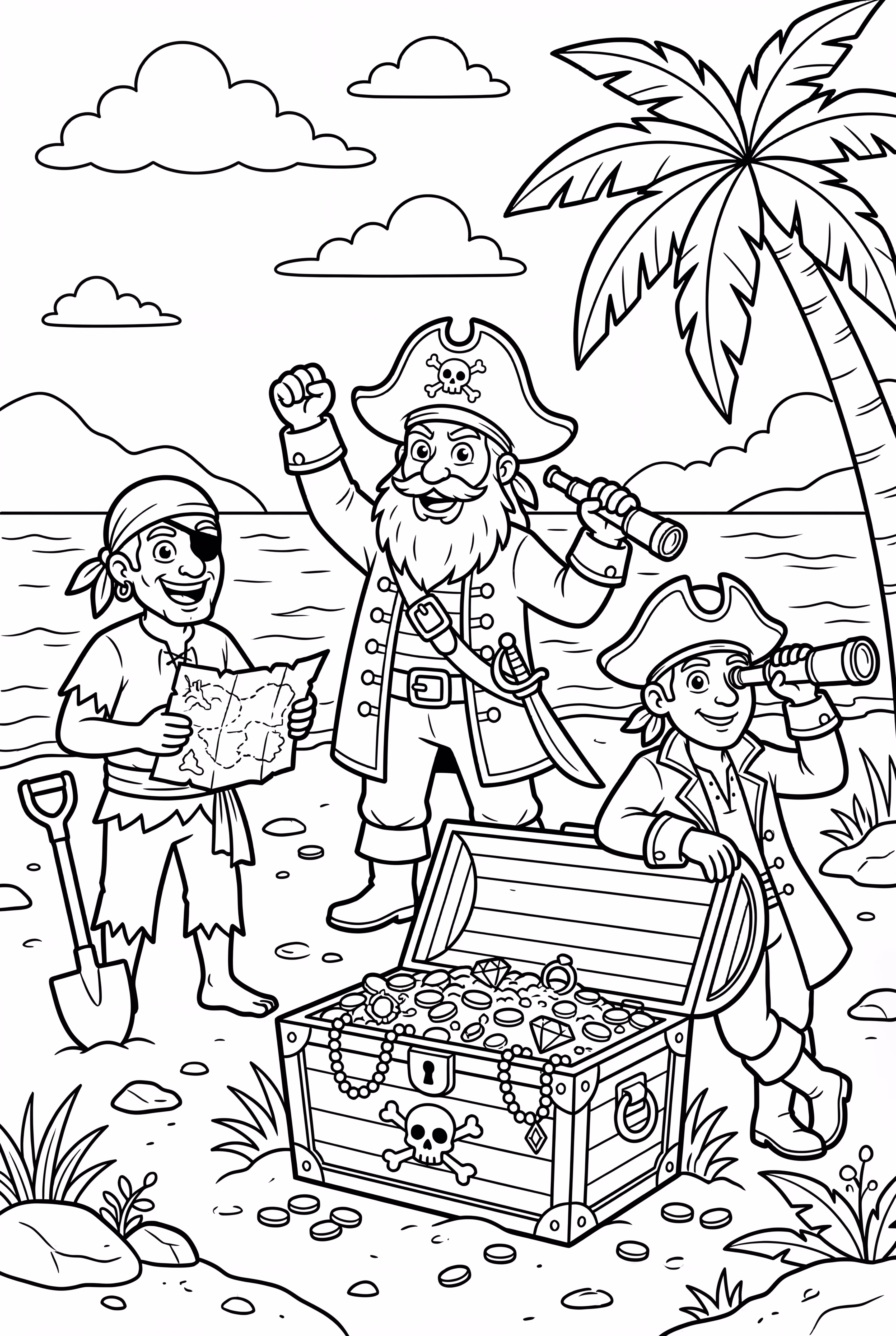 Pirate Crew Searching for Buried Treasure-2