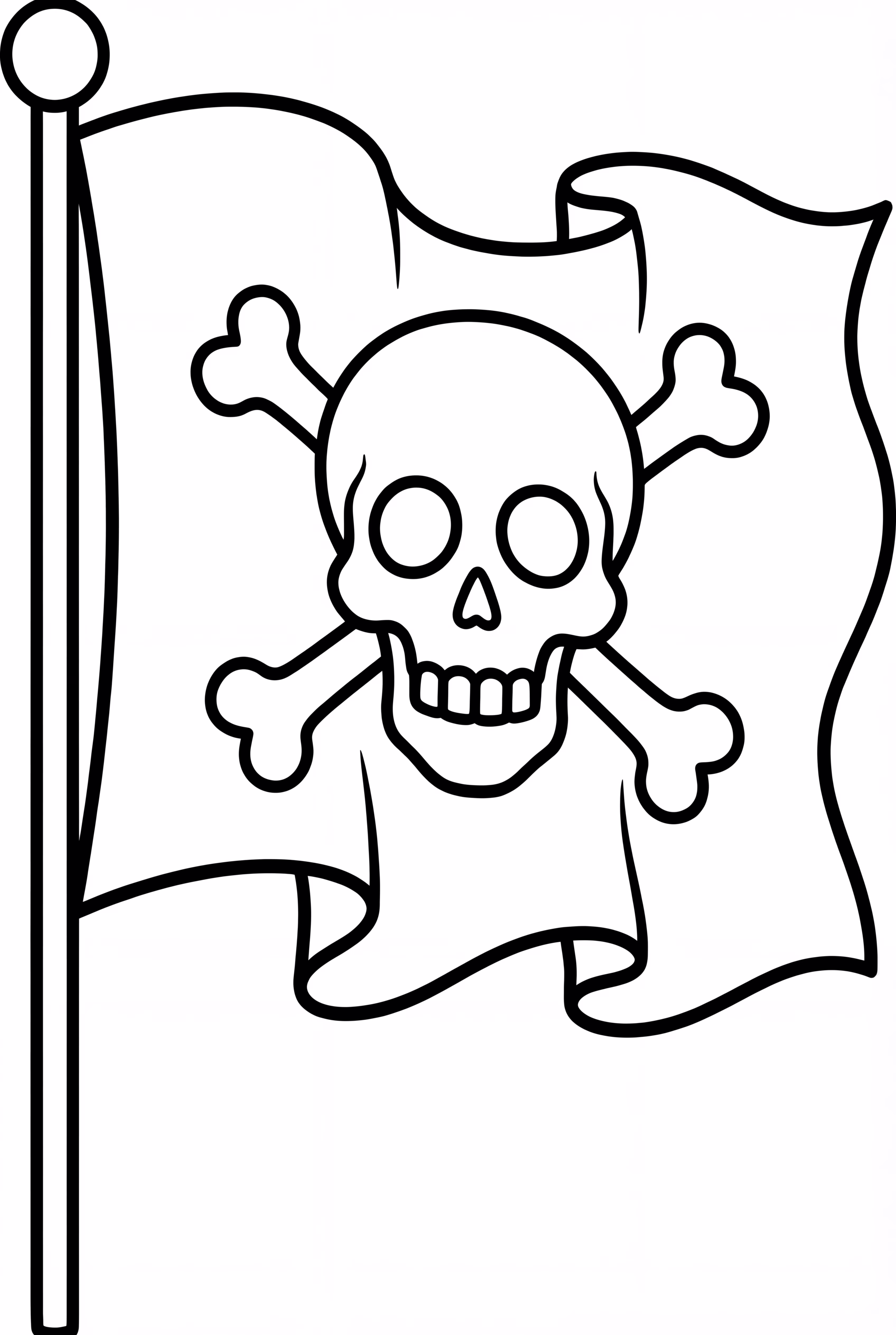 Pirate Flag with Skull and Bones