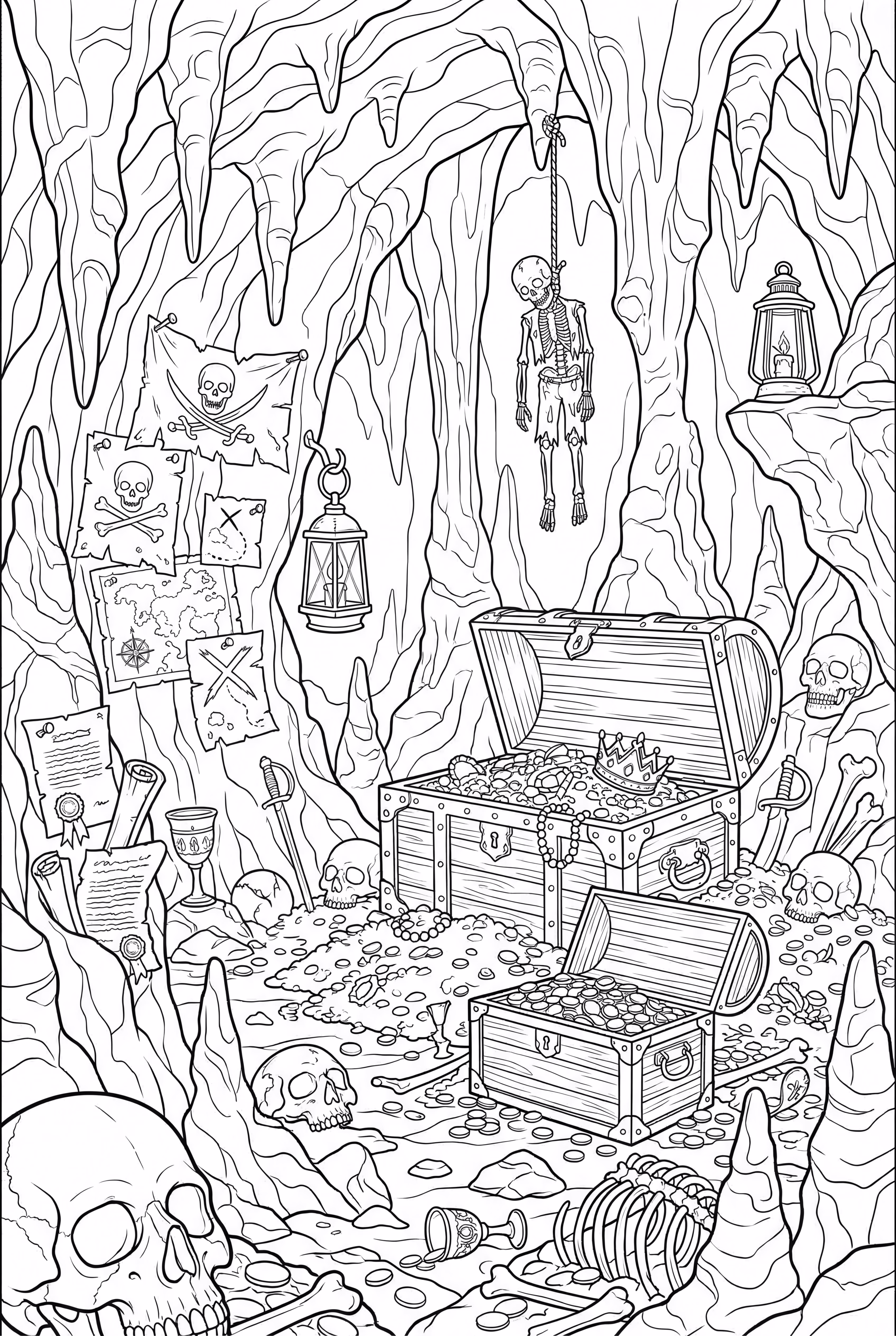 Pirate Hideout with Caves and Jewels