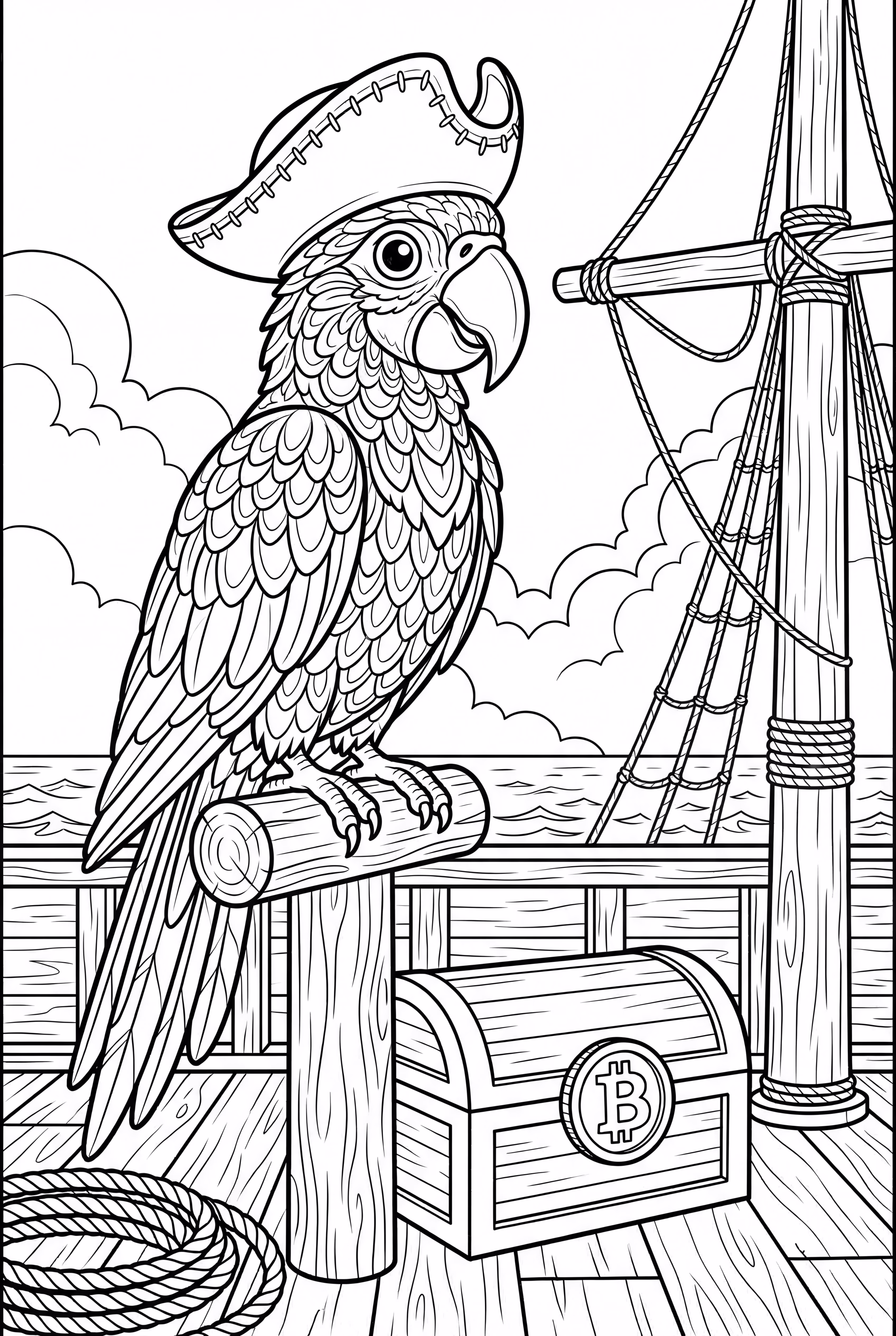 Pirate Parrot on a Perch