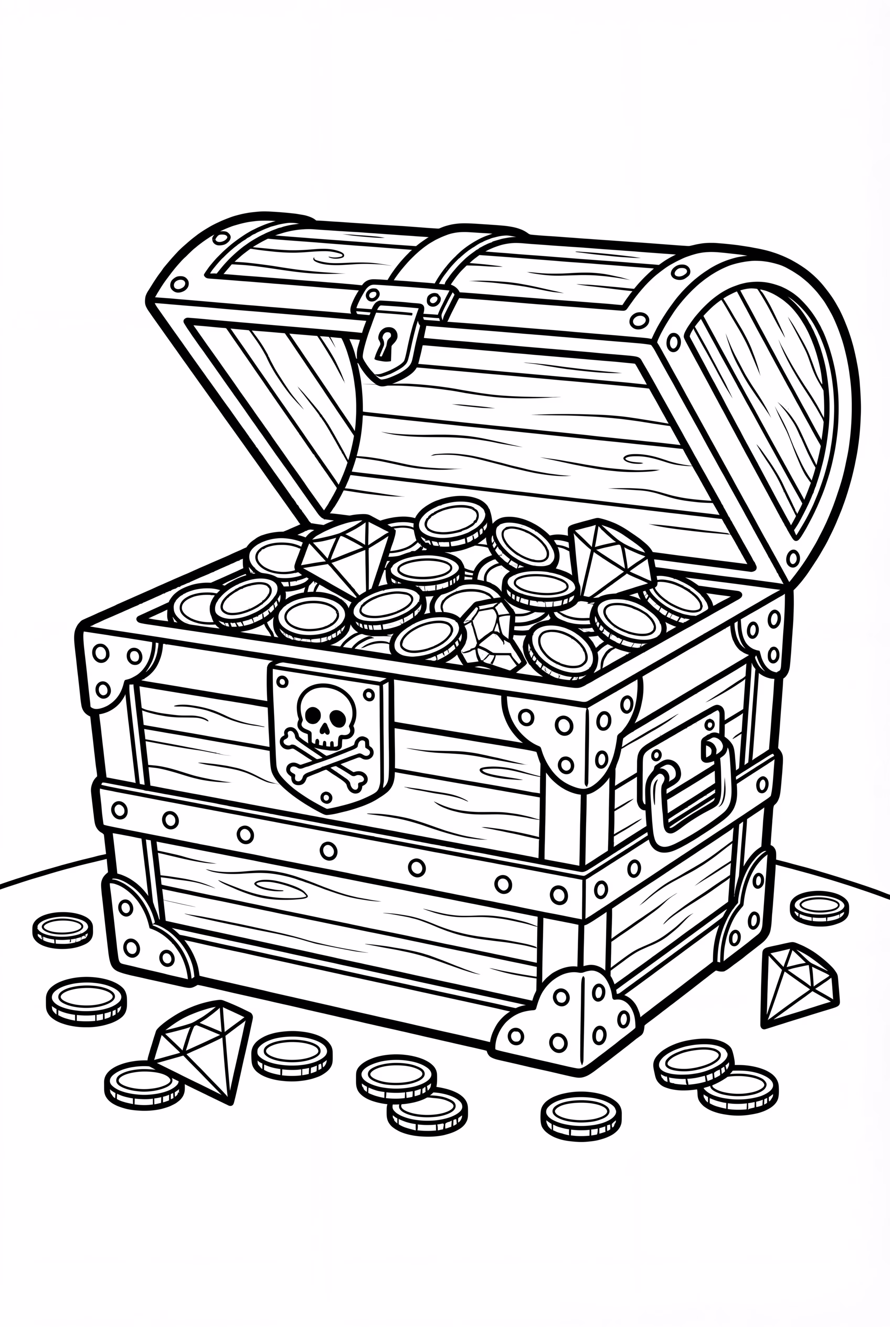 Piraten Schatztruhe Ausmalbild