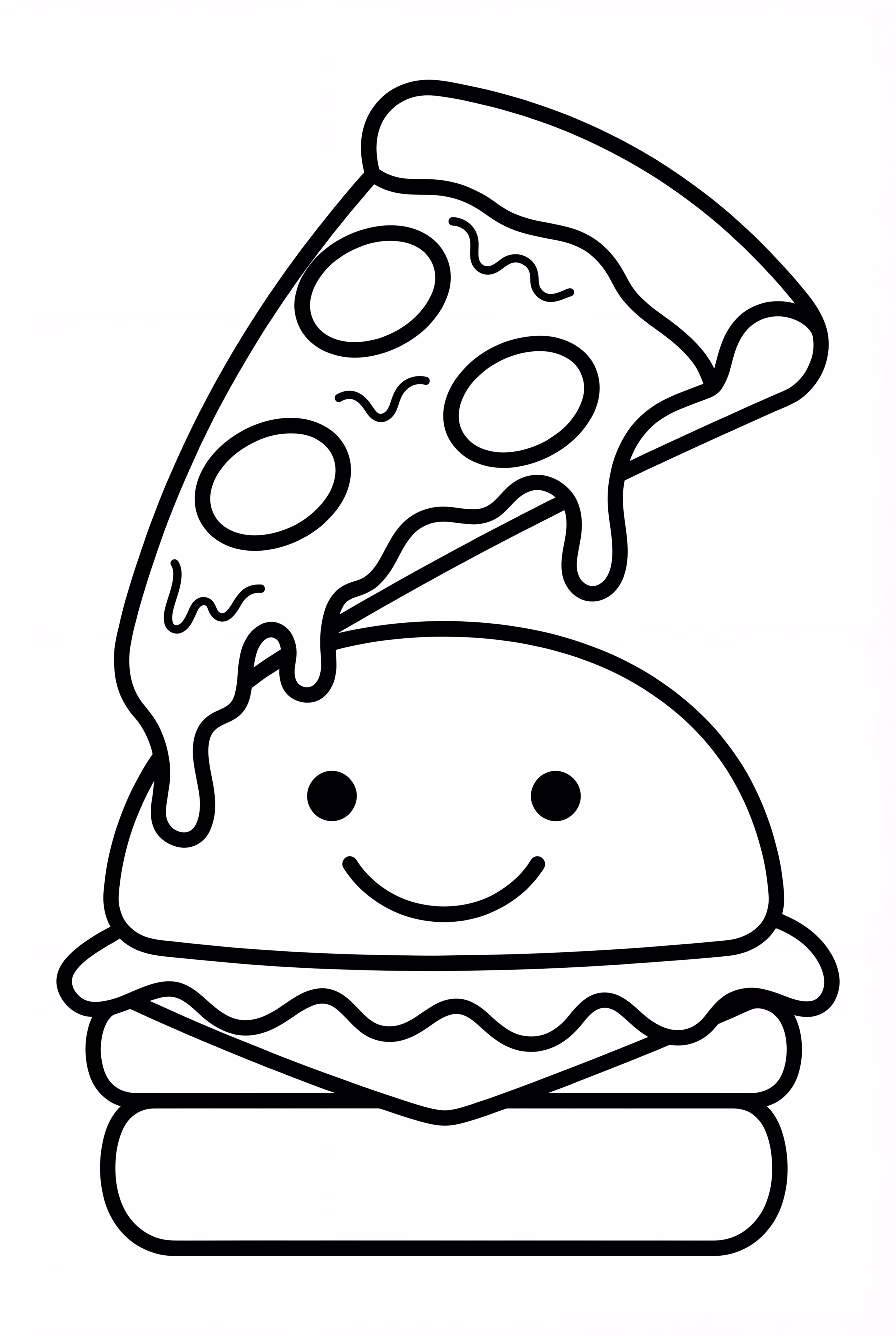 Pizza and Burger Emoji Stacked