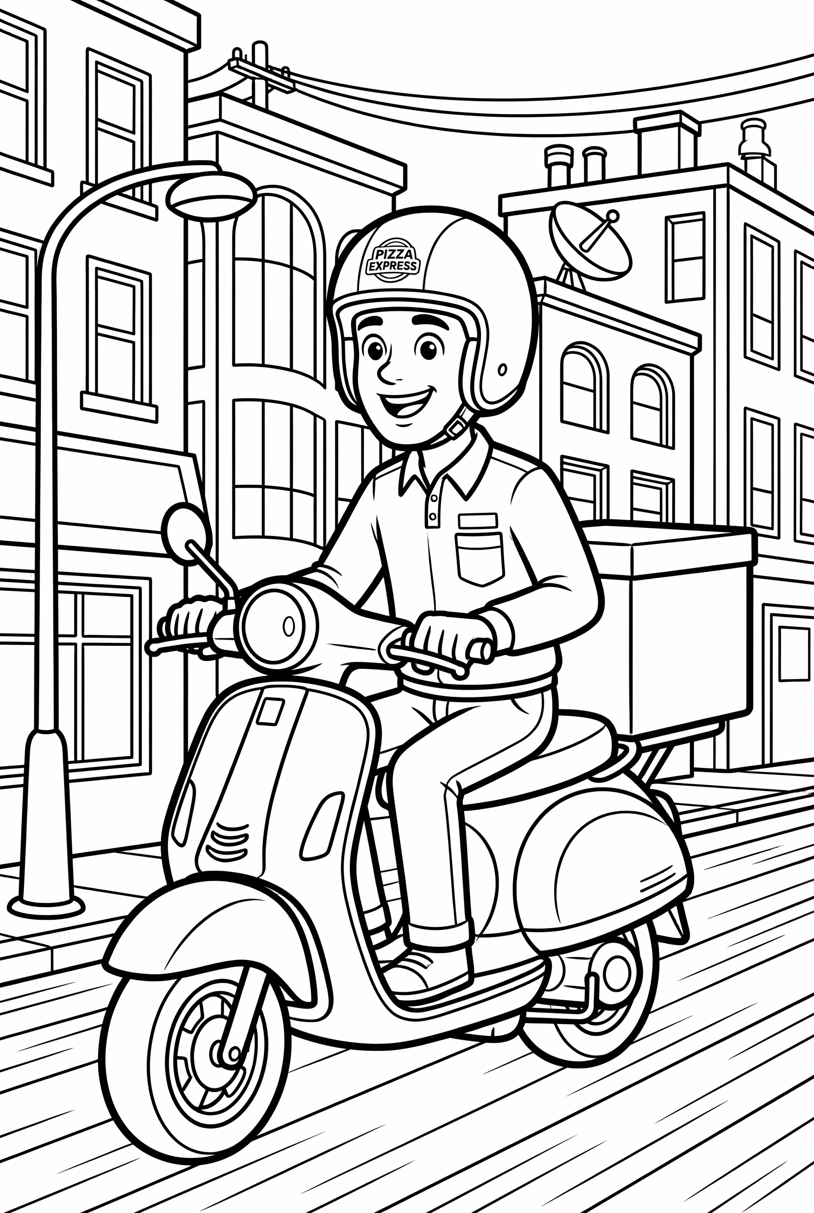 Pizza Delivery Person on Scooter