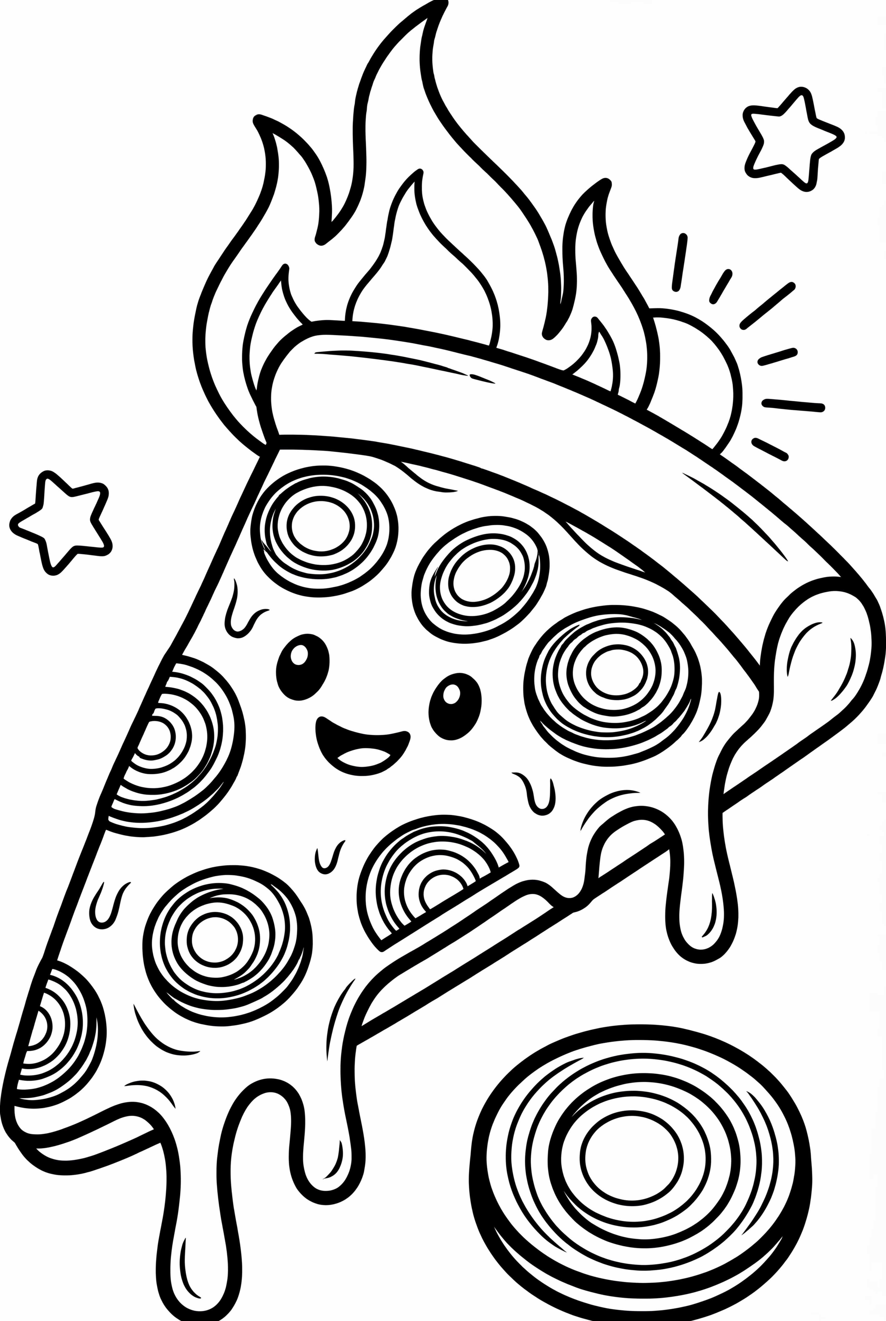 Pizza Slice Coloring Page