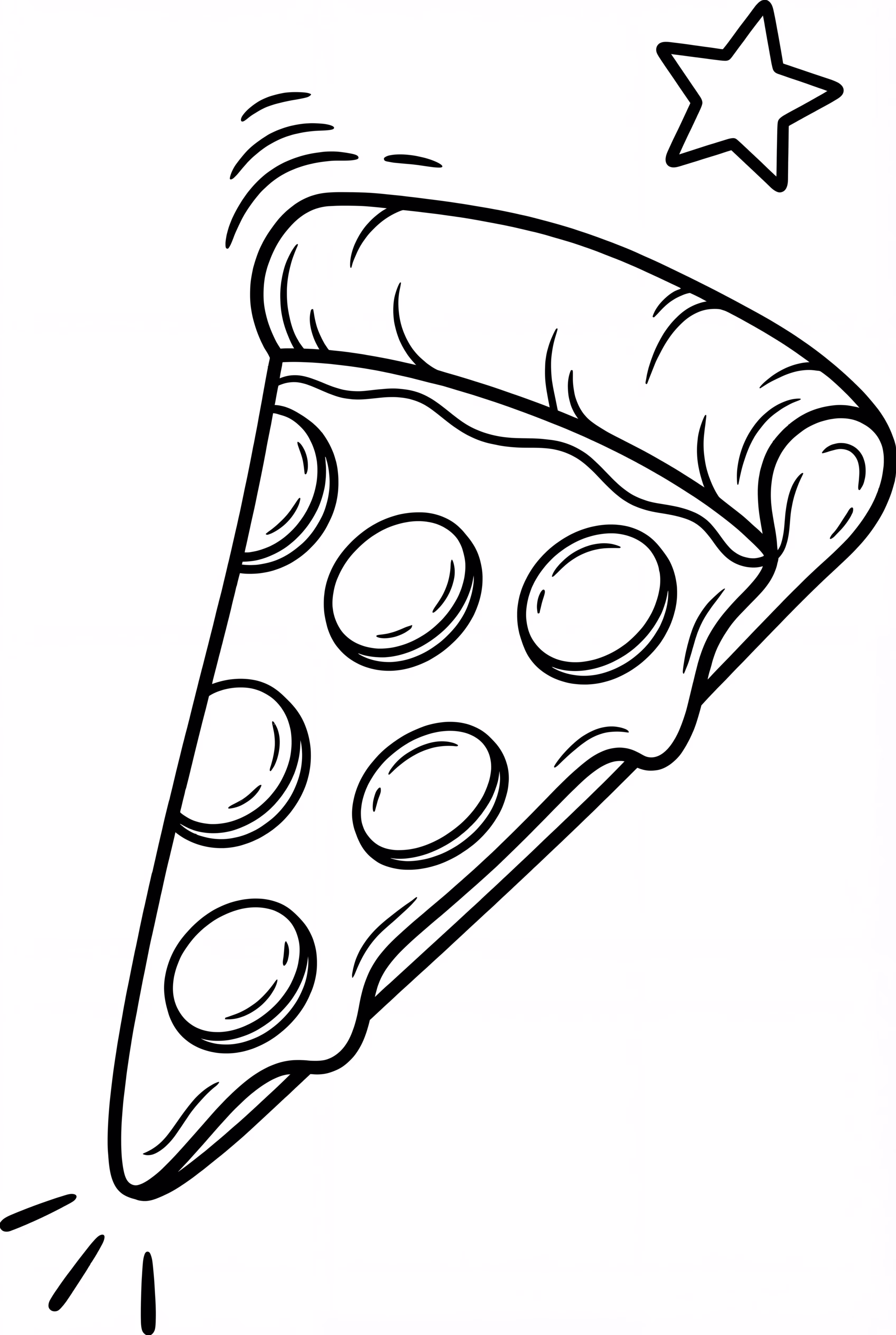 Pizza Slice Coloring Page