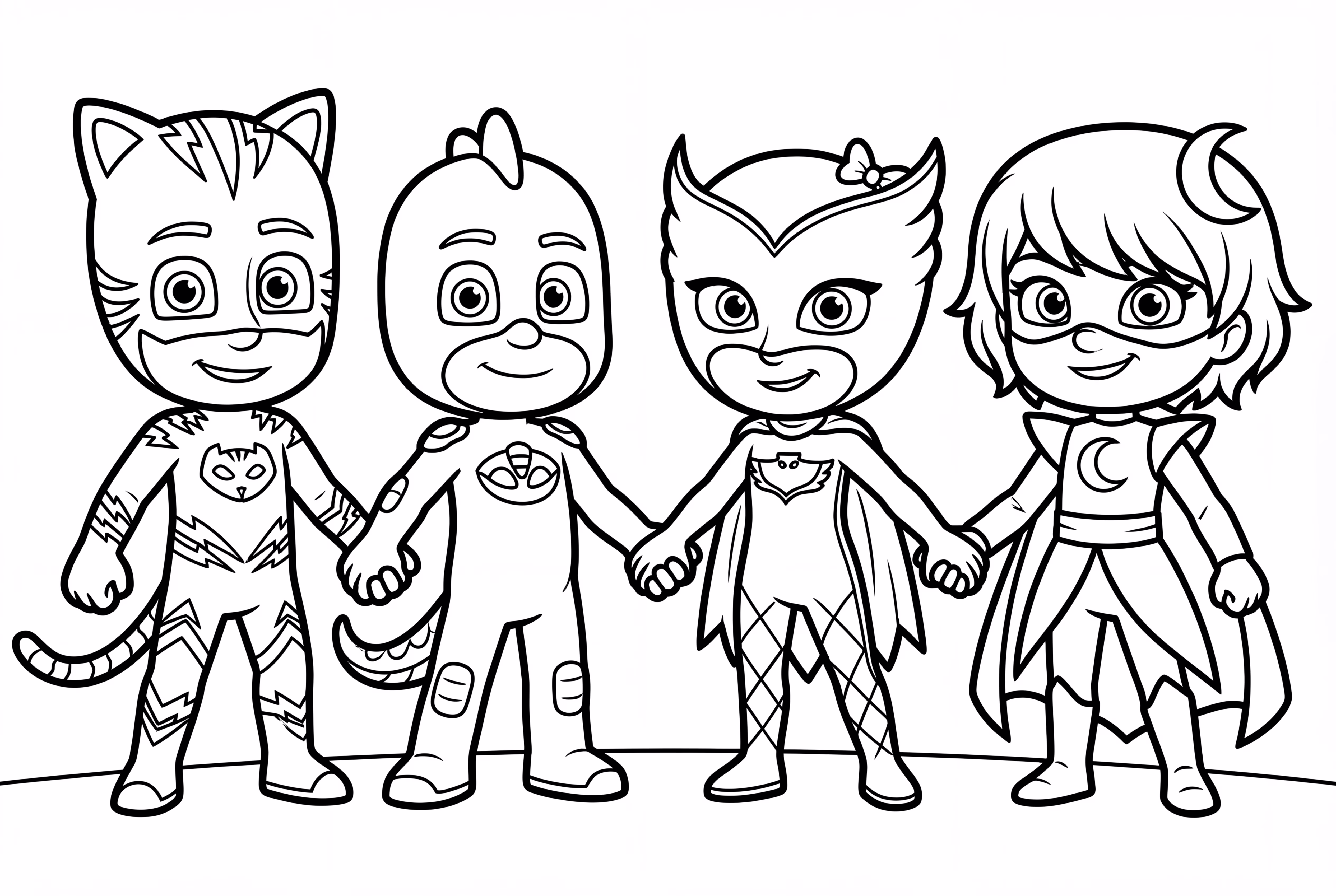 PJ Masks celebrating christmas with Luna Girl