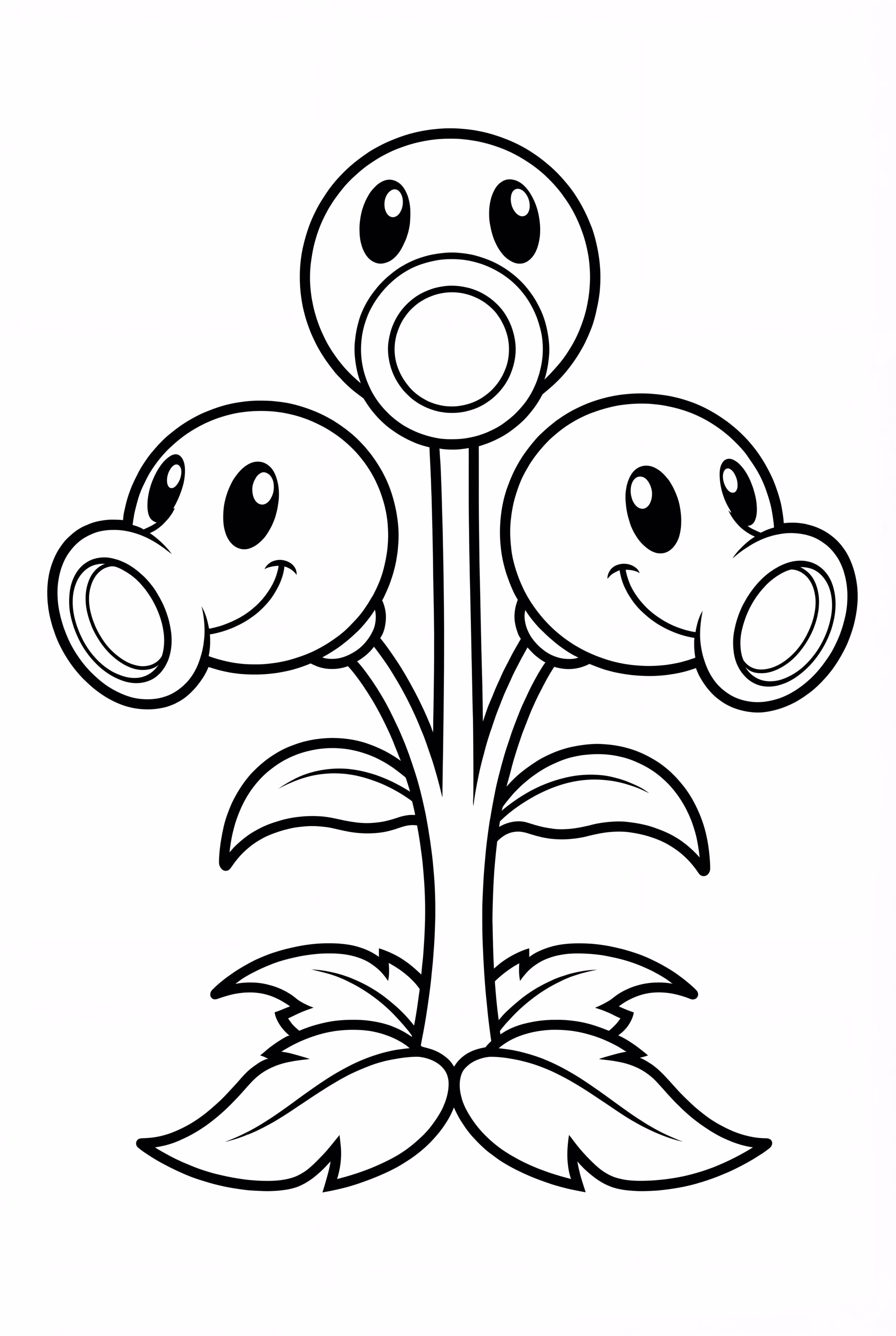 Plants Vs Zombies Threepeater Smiling