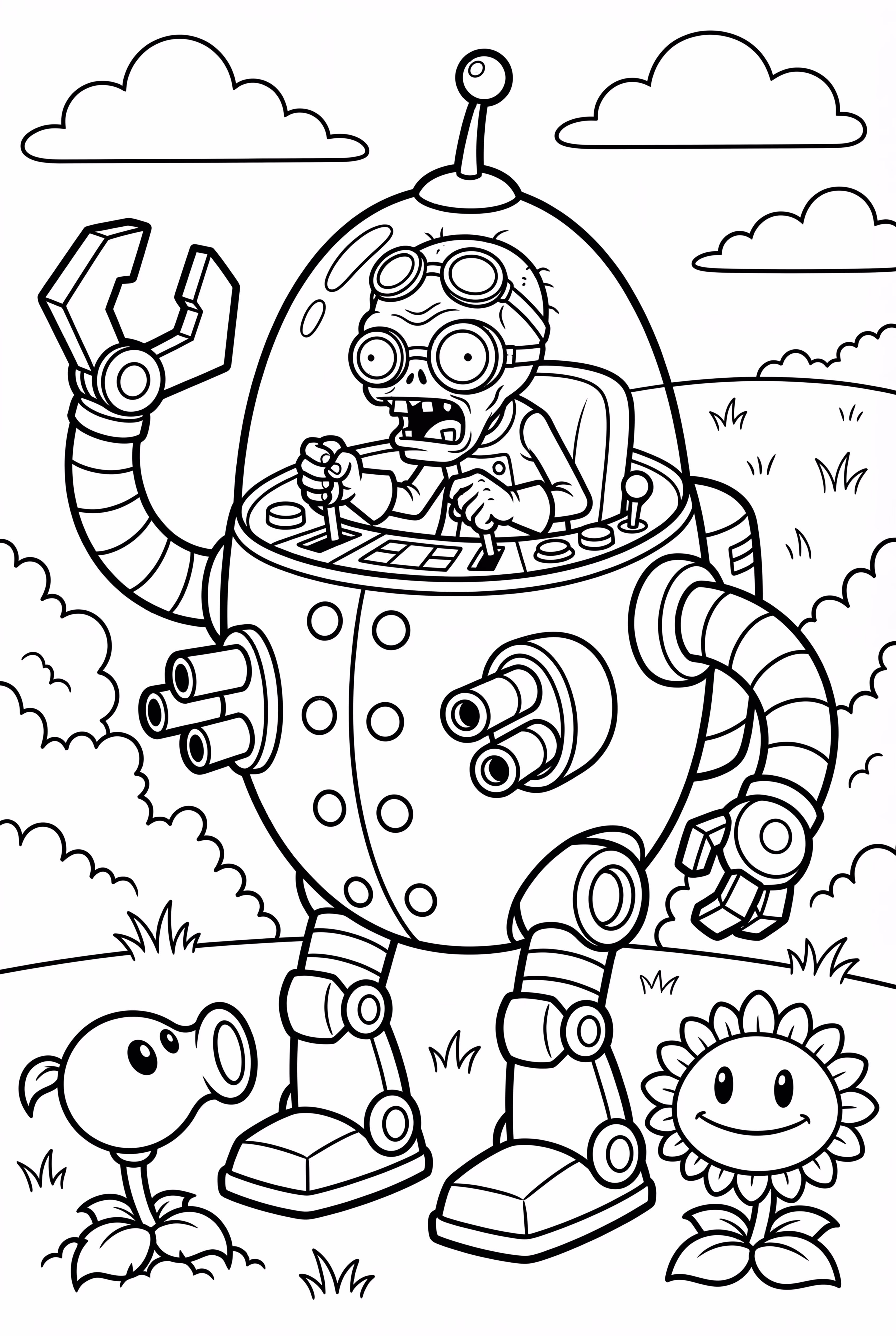 Plants Vs Zombies Zomboss in seiner Maschine