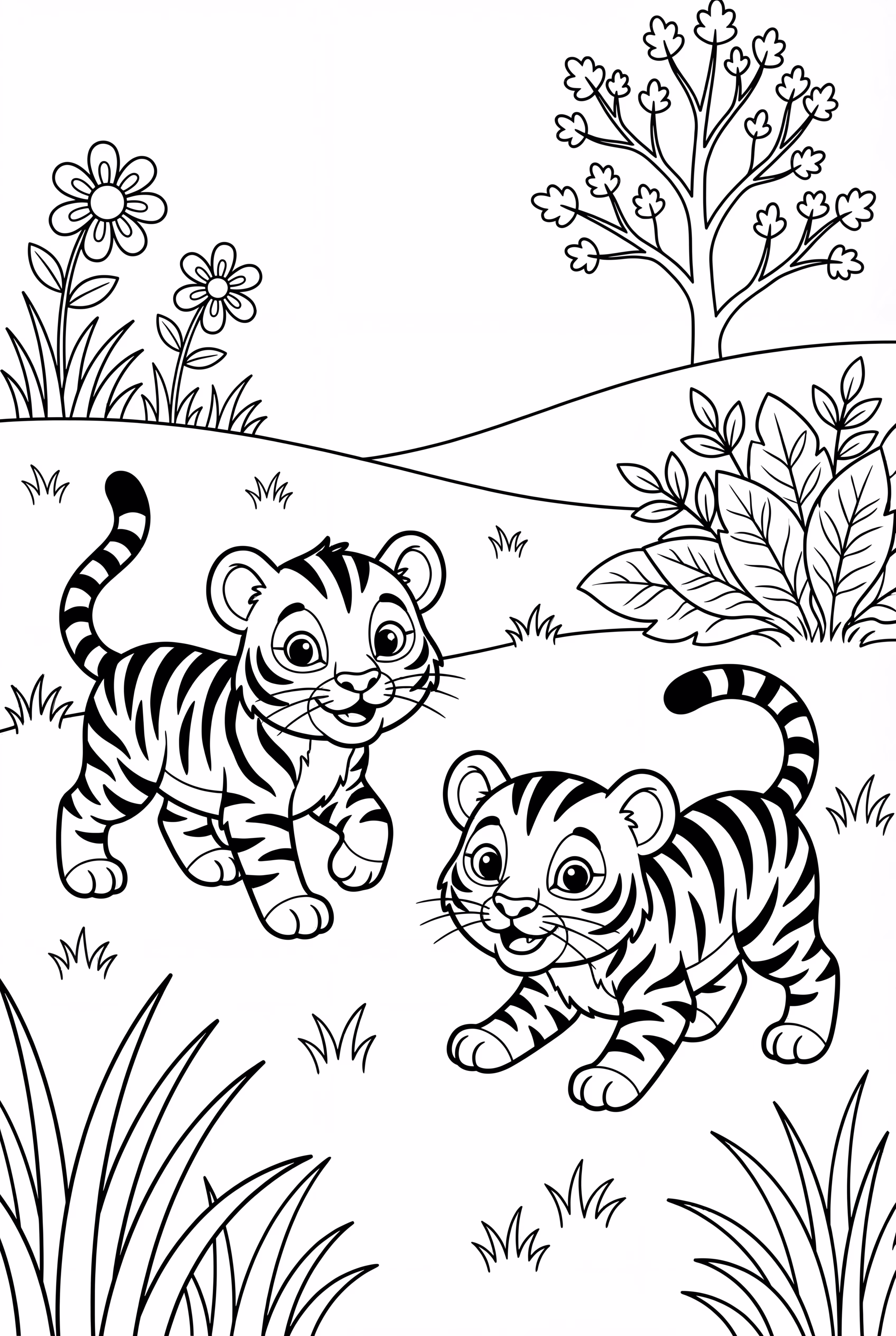 Playful Tiger Cubs