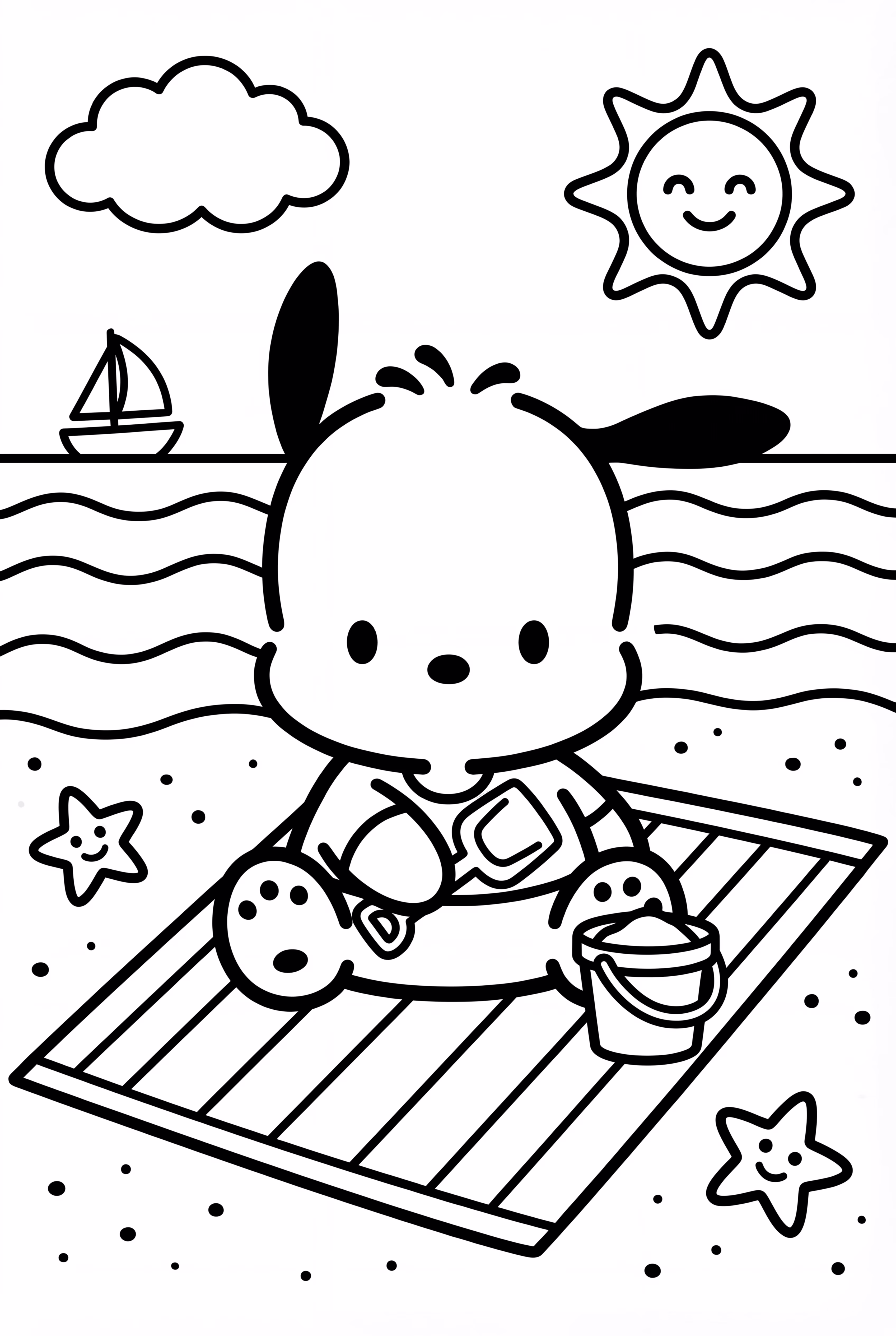 海滩上的Pochacco