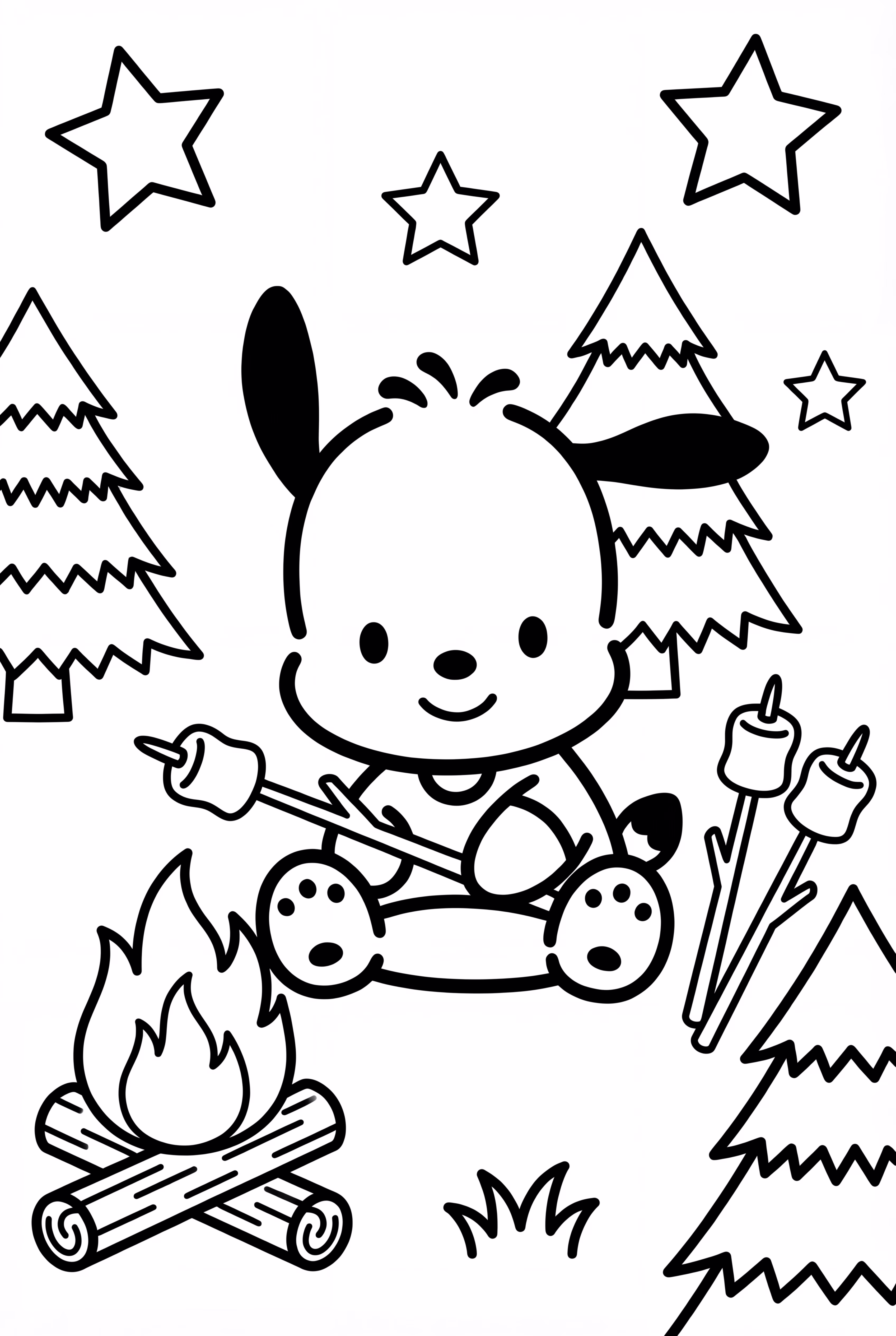 Pochacco 在篝火聚会上