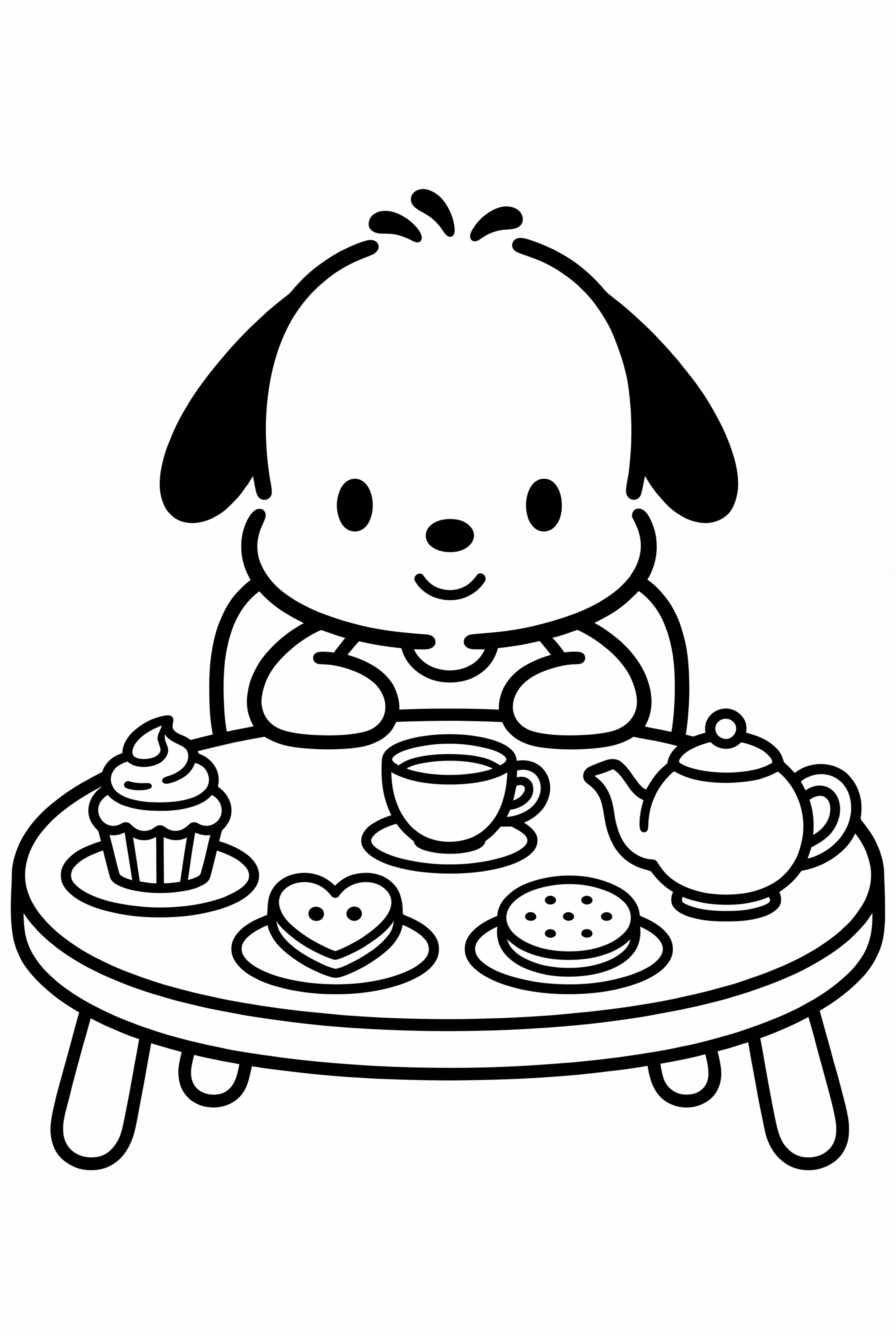 波恰可在茶会桌前