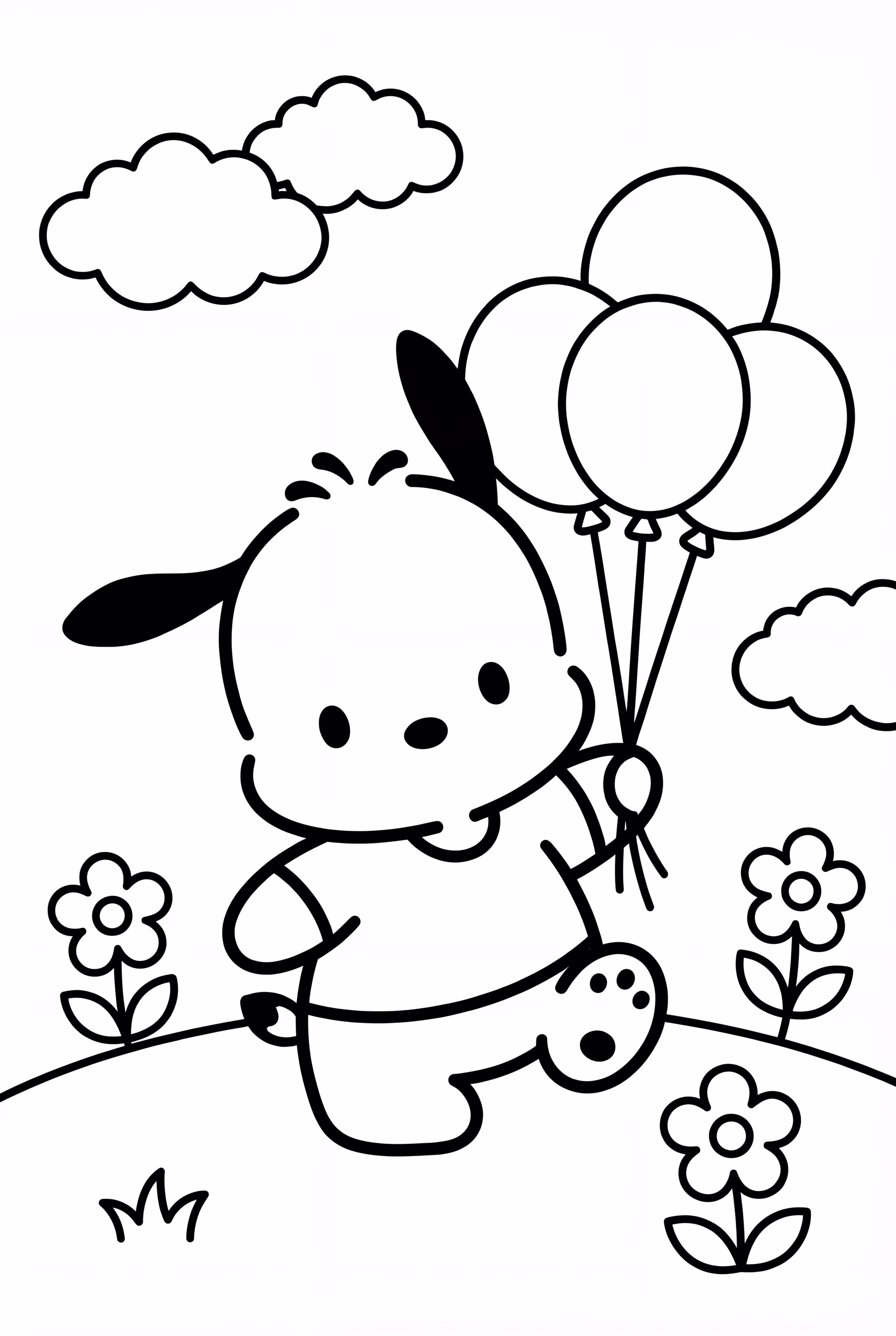 ポチャッコの風船のクラスター