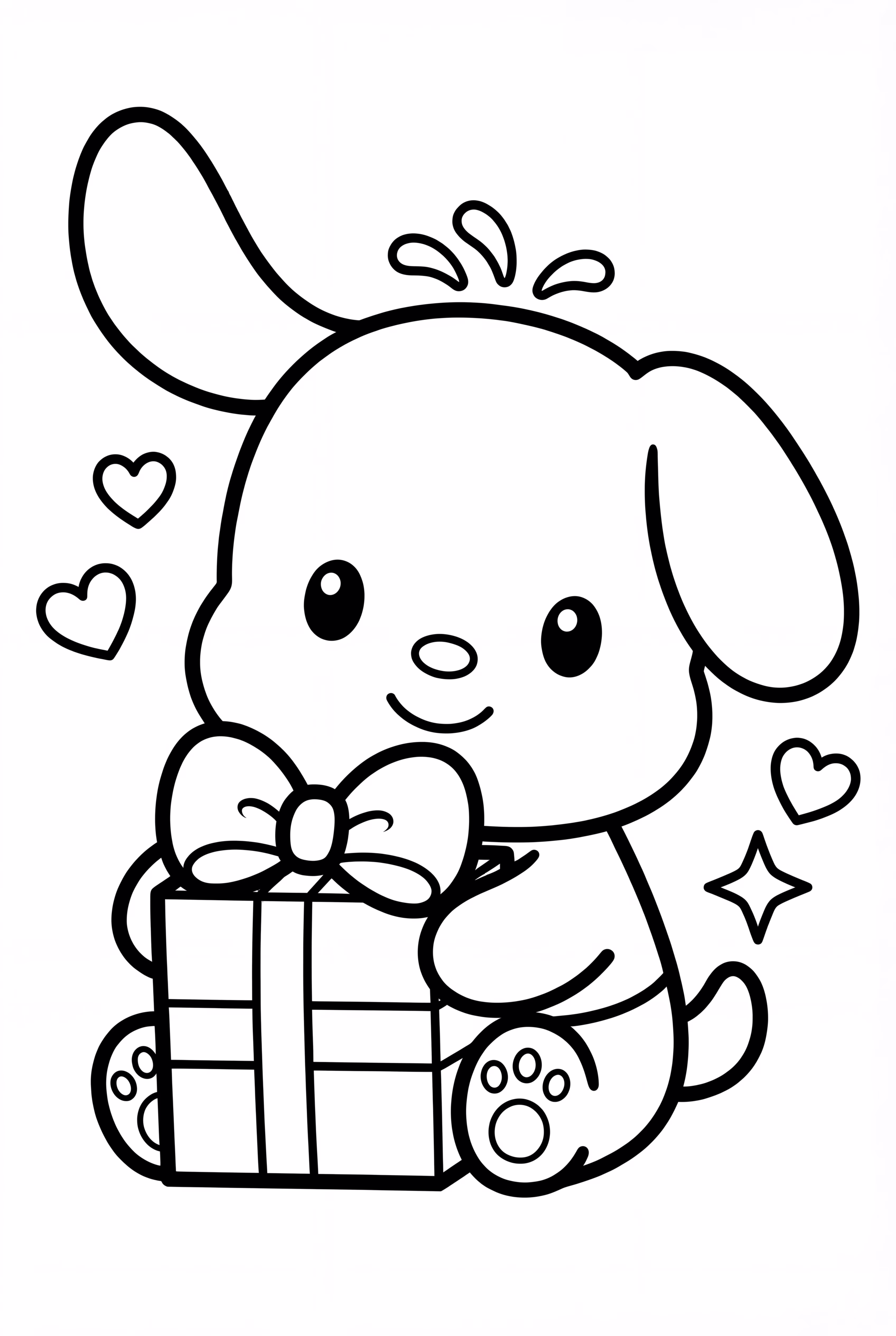 Pochacco Holding Gift Box