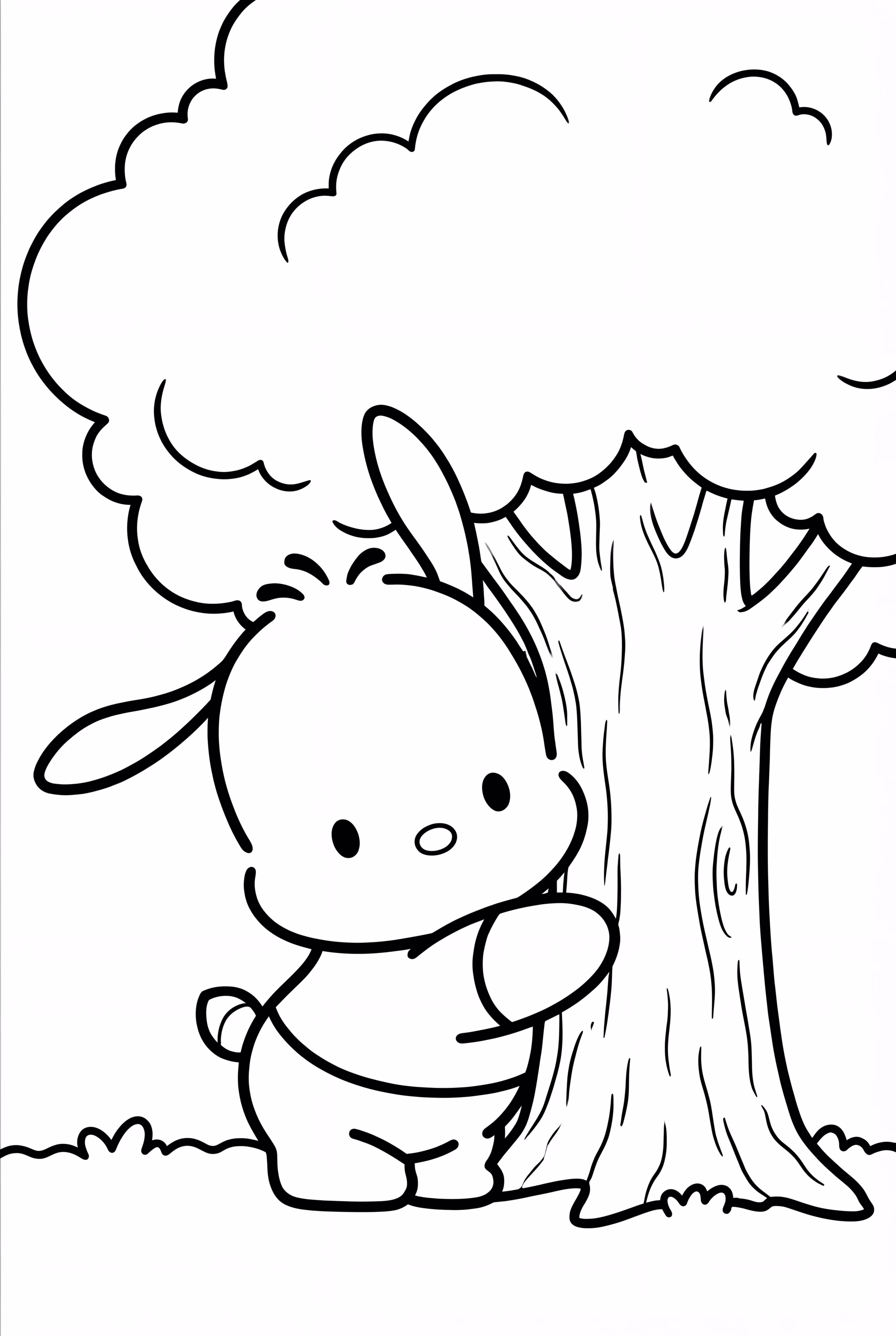 Pochacco Hugging Tree